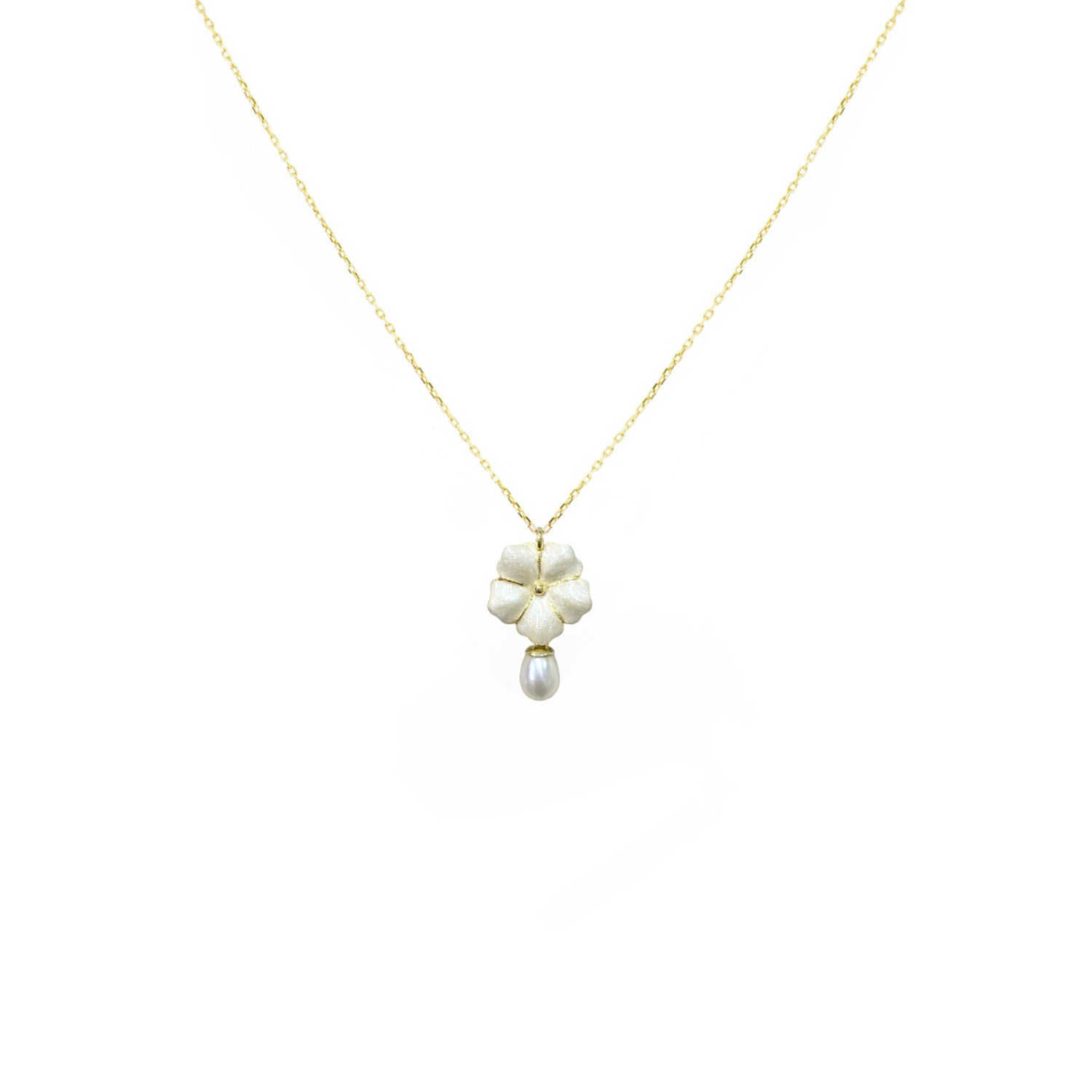 Alegoria Jewellery Women's White / Gold Bavella Mini Drop Pearl Necklace - White In Multi