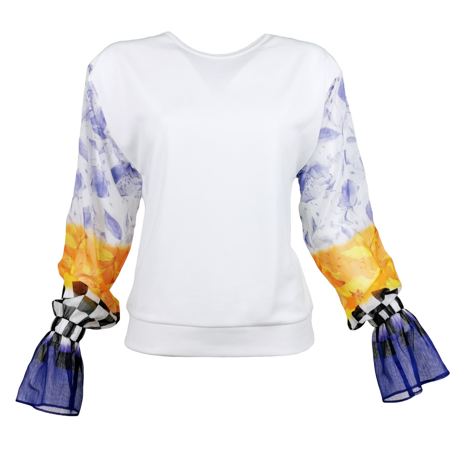 Lalipop Design Women's Viscose Blouse With Crinkle Chiffon Sleeves