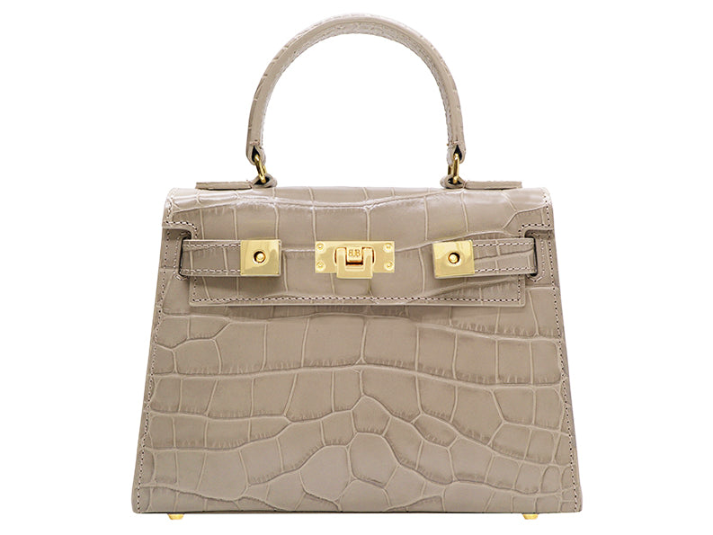 Women’s Neutrals Maya Midi Orinoco Print Calf Leather Handbag - Light Stone Lalage Beaumont