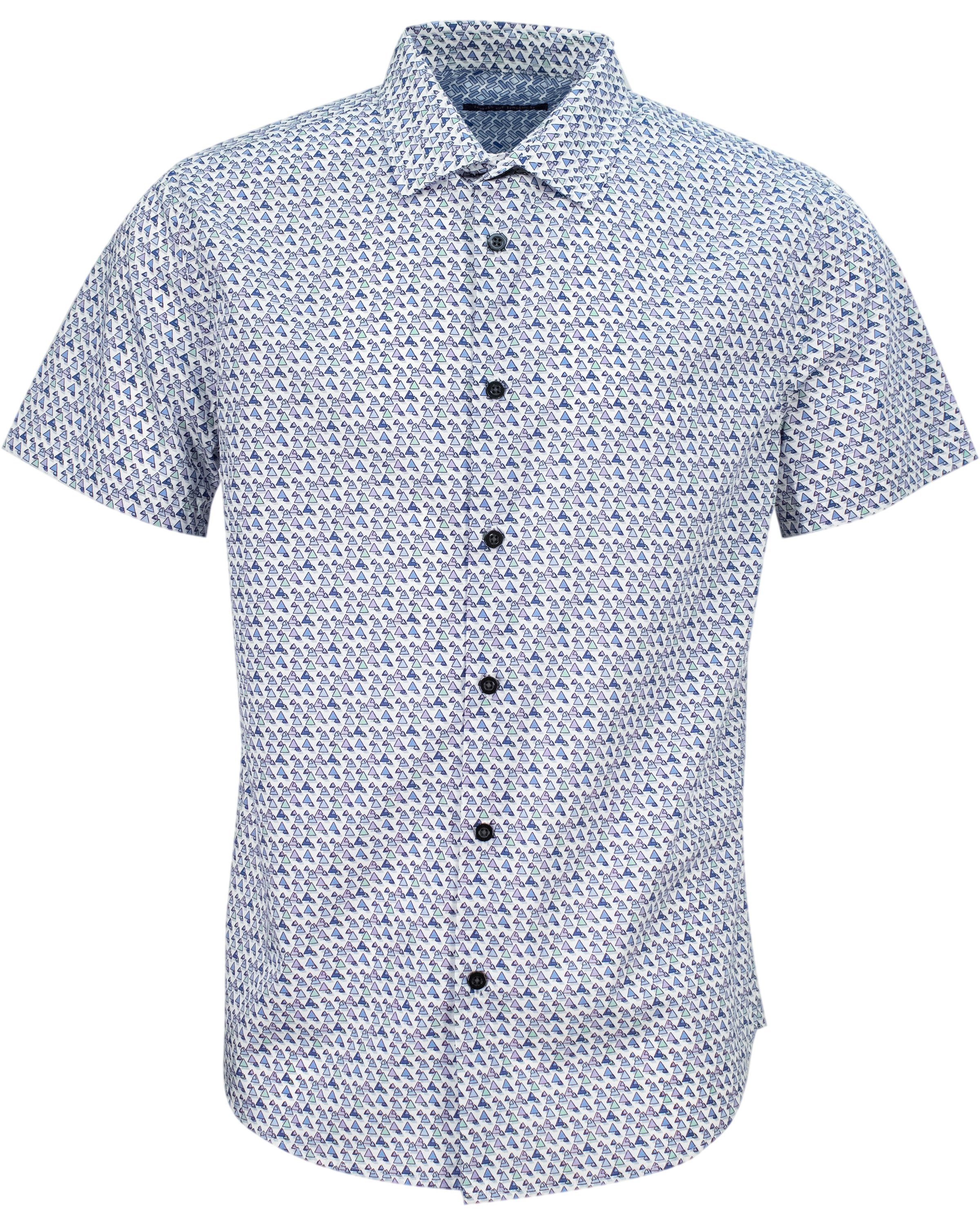 Lords Of Harlech Men's Scott Floating Triangles Shirt - White In White