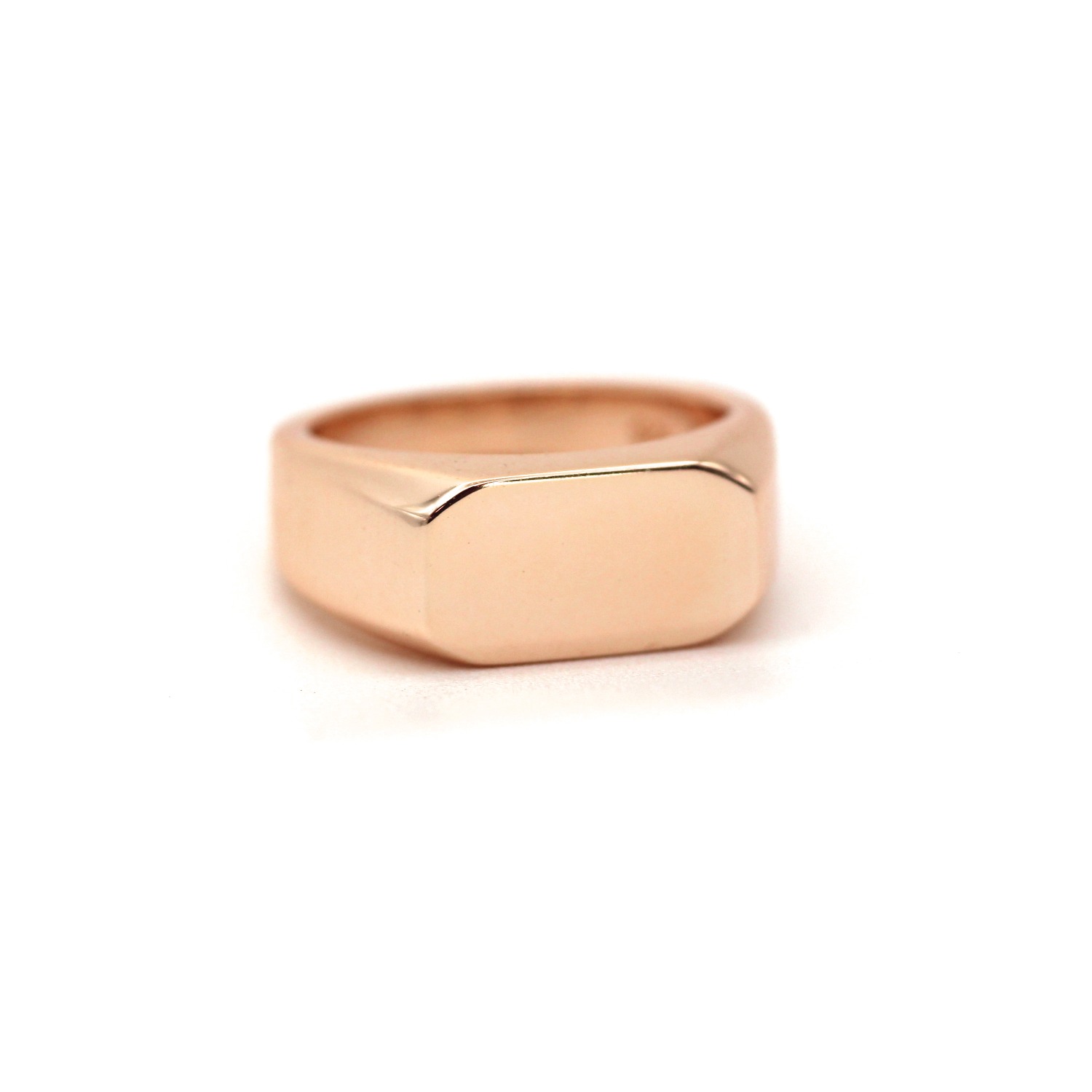 Vicstonenyc Fine Jewelry Rose Gold Rose Solid Gold Bold Signet Ring For Men