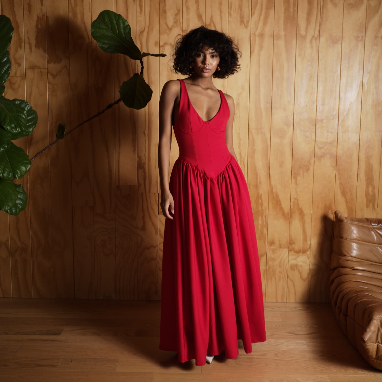 Red Isadora Long Dress | Delfi Collective | Wolf & Badger