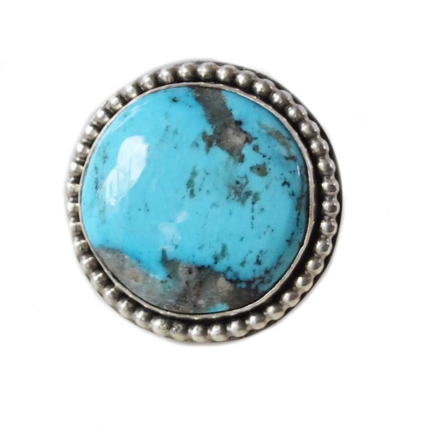Glamrocks Jewelry Women's Arizona Kingman Turquoise Sterling Silver Ring In Silver