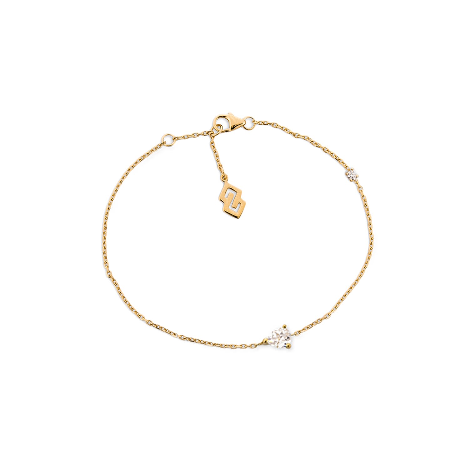 Sally Skoufis Women's Gold / White Pure Bracelet With Man Made White Cz Diamond Stimulant In Sterling Silver & 18k In Multi