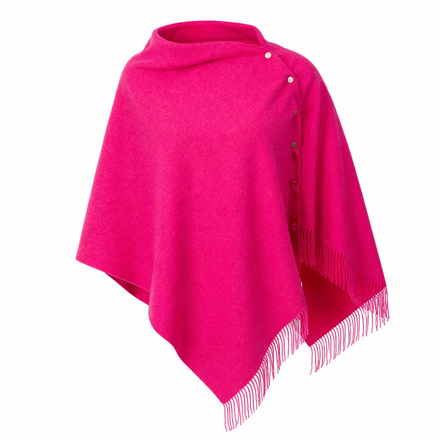 Women's Pink Gisella Fuchsia Button Poncho | One Size | Franchetti Bond