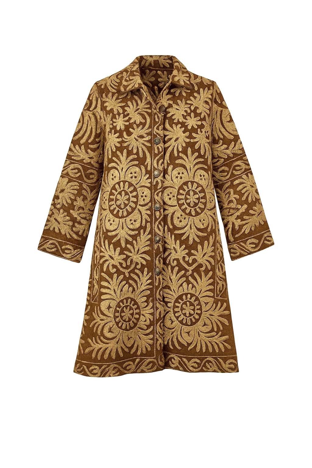 Women's Brown The Bombay Coat - Signature | Medium | Transcend