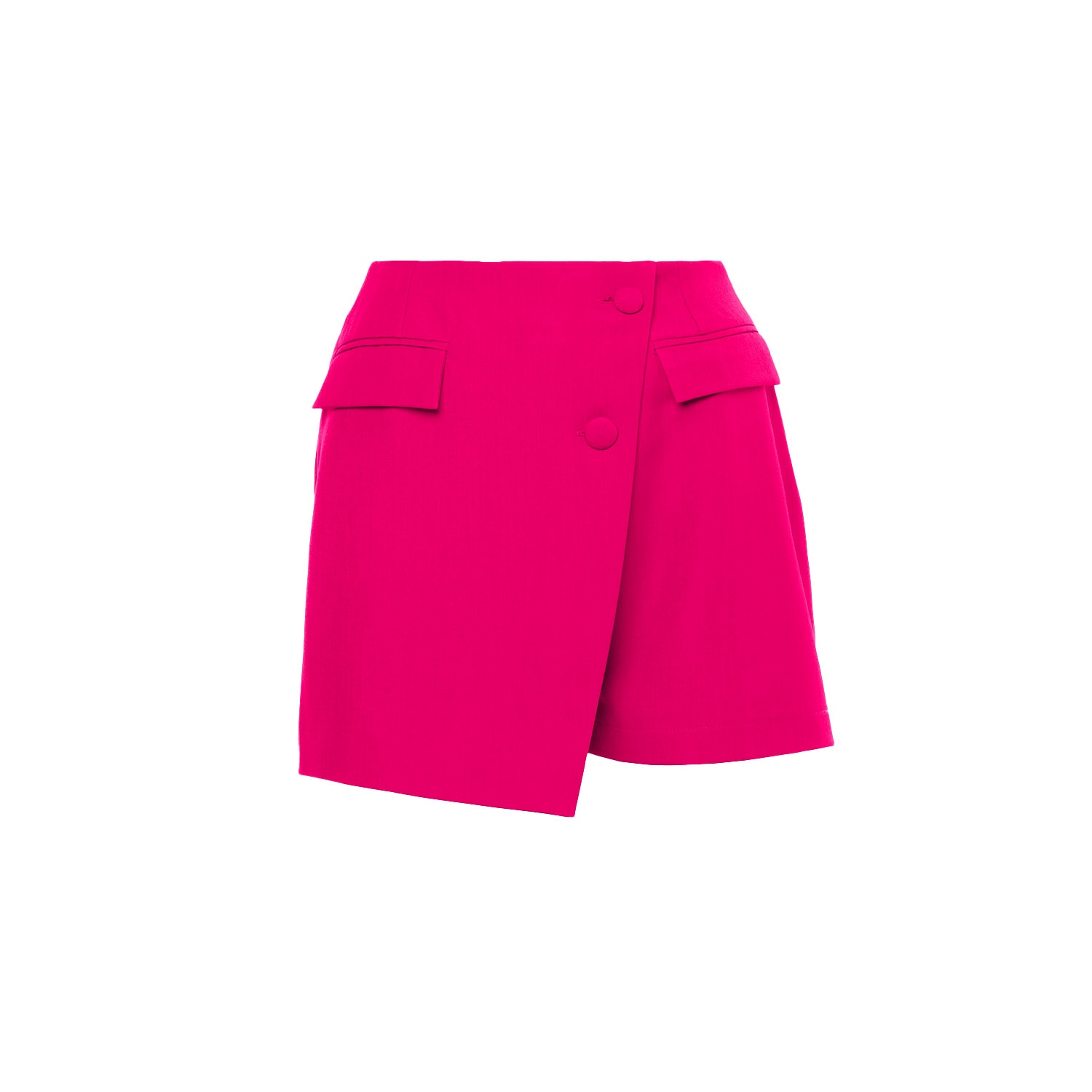 Bluzat Women's Pink / Purple Fuchsia Asymmetrical Skort With Pockets In Pink/purple