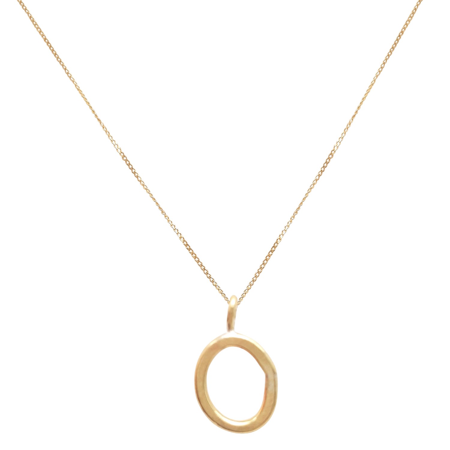 Lily Flo Jewellery Women's Solid Gold Letter O Pendant Necklace