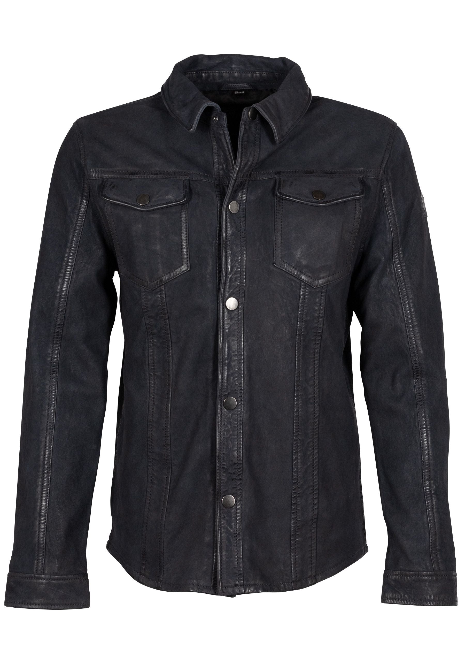 Mauritius Men's Blue Sedro Rf Leather Jacket, Dark Navy In Blue