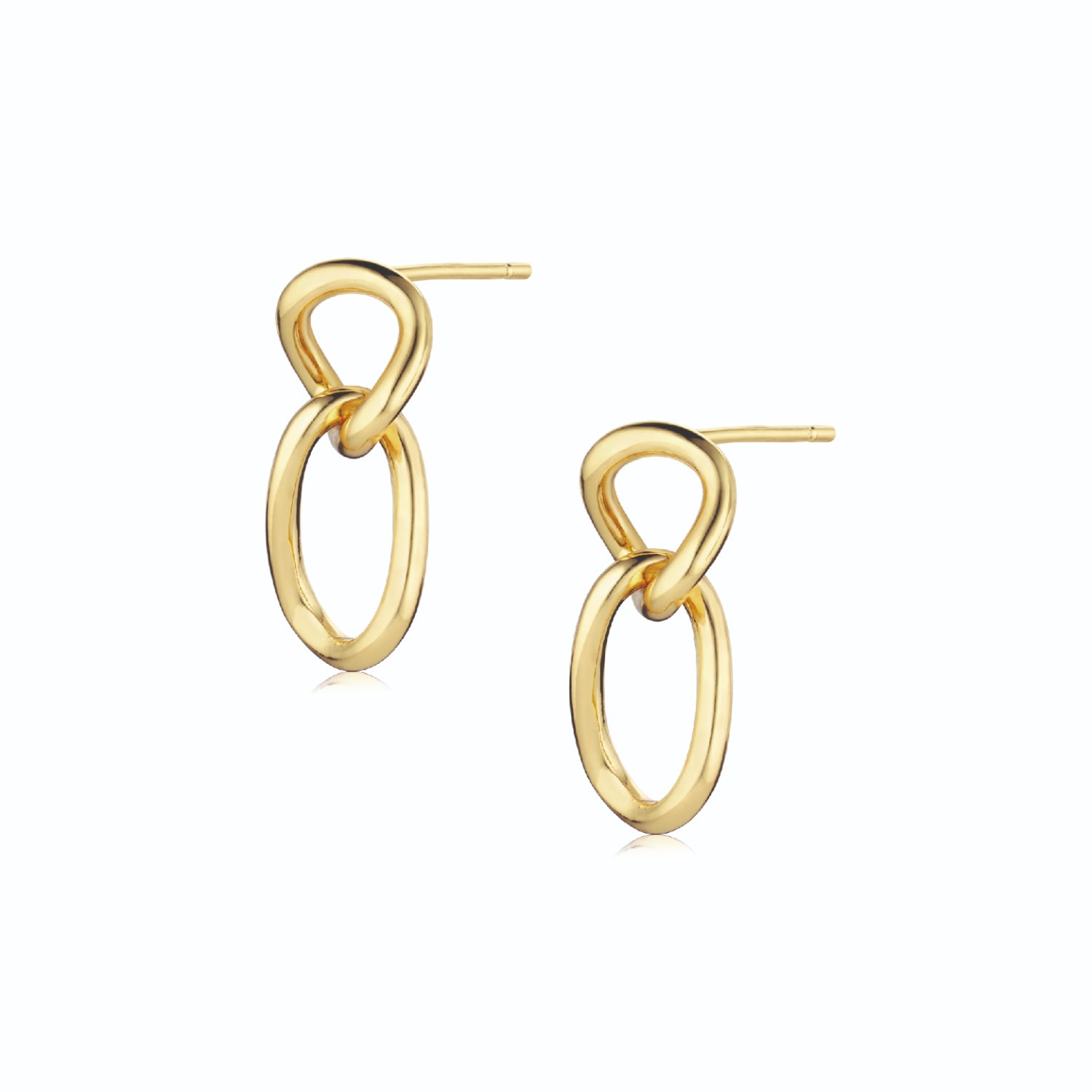 Women’s Grace - Unique Earrings With Twisted Rings - Gold Alura Copenhagen Jewellery