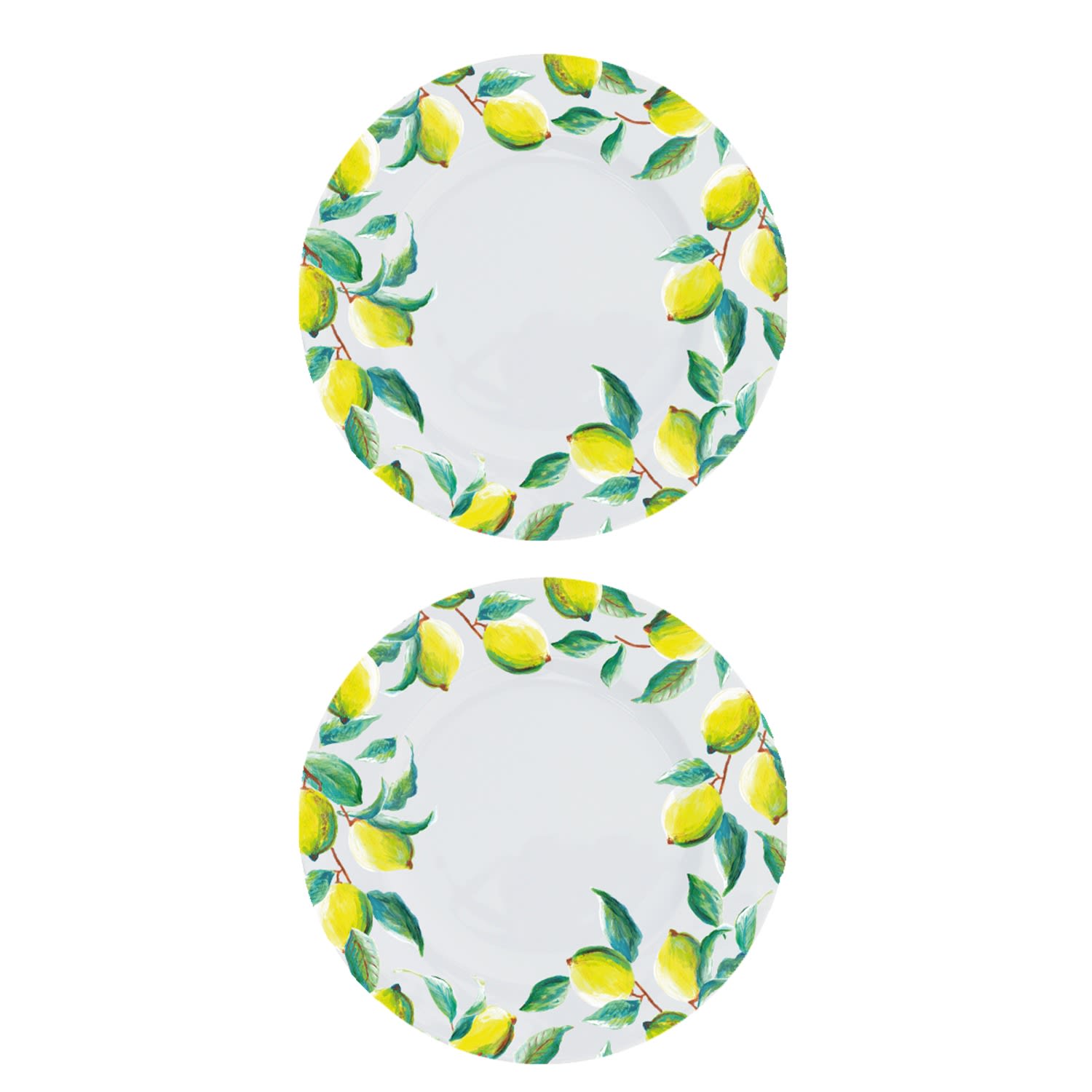 White Dinner Plates Amalfi Coast Lemons Set Of Two Catchii