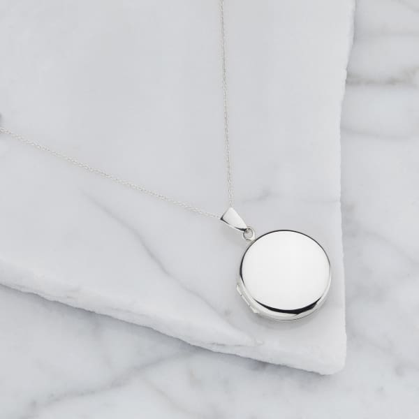 Lily & Roo Sterling Silver Large Round Locket Necklace