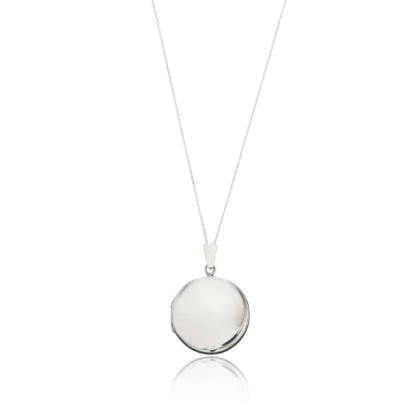 Lily & Roo Sterling Silver Large Round Locket Necklace