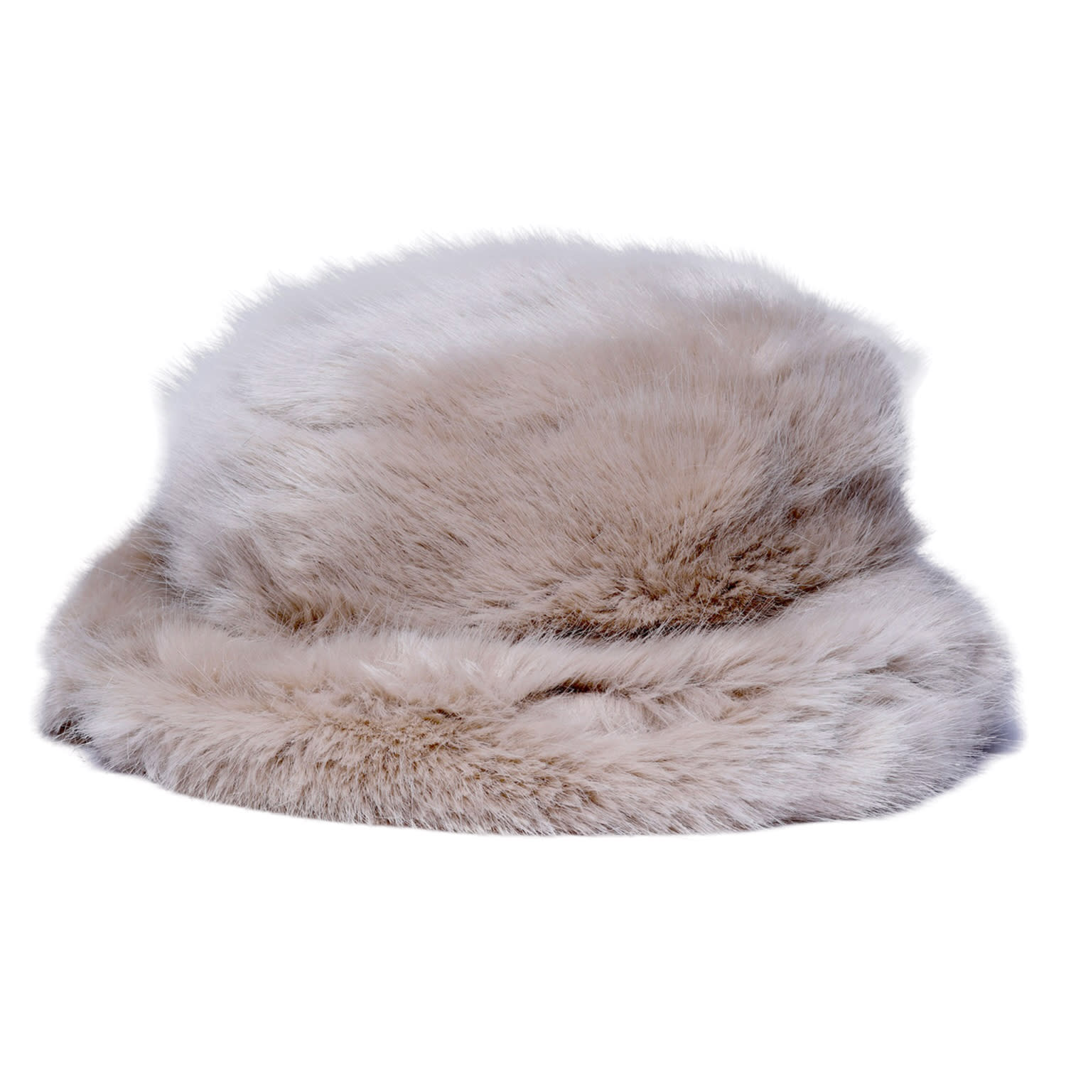 Vaseghia Women's Neutrals / White / Yellow Ethereal Vegan Faux Fur Bucket Hat In Multi