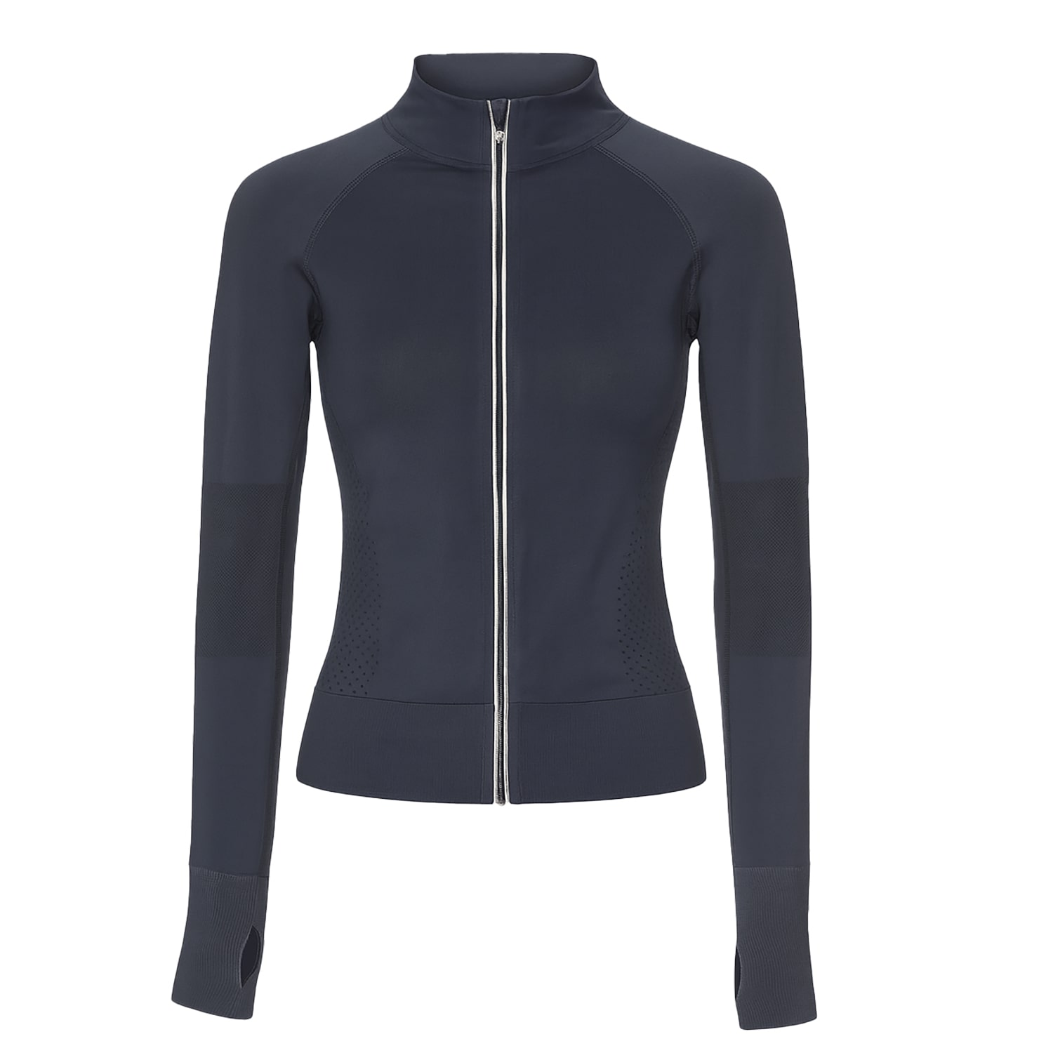 Hrmn8 Women's Blue Contour Sculpt Zip Through Top In Blue