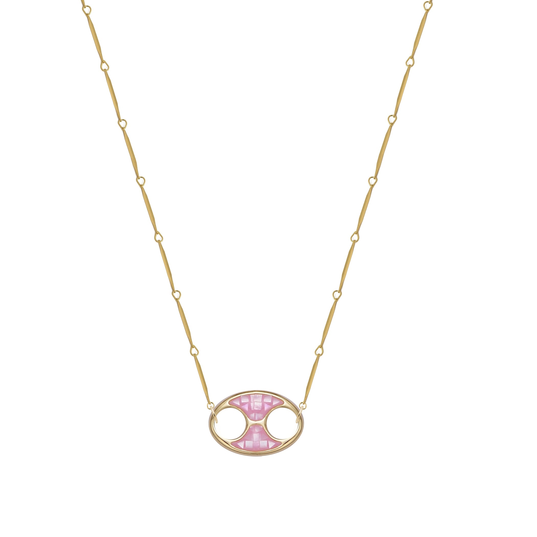 Adriana Pappas Designs Women's Gold / Pink Mini Disco Necklace - Pink In Multi