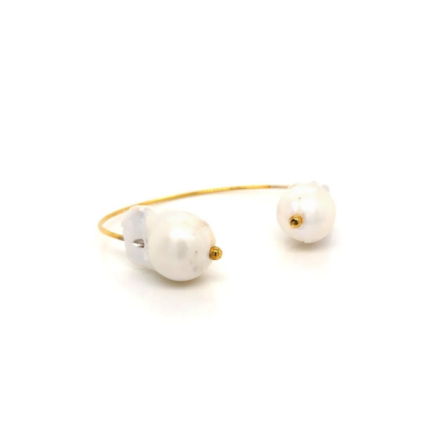 Women’s Gold Victt Baroque Pearl Cuff Bracelet Linya Jewellery