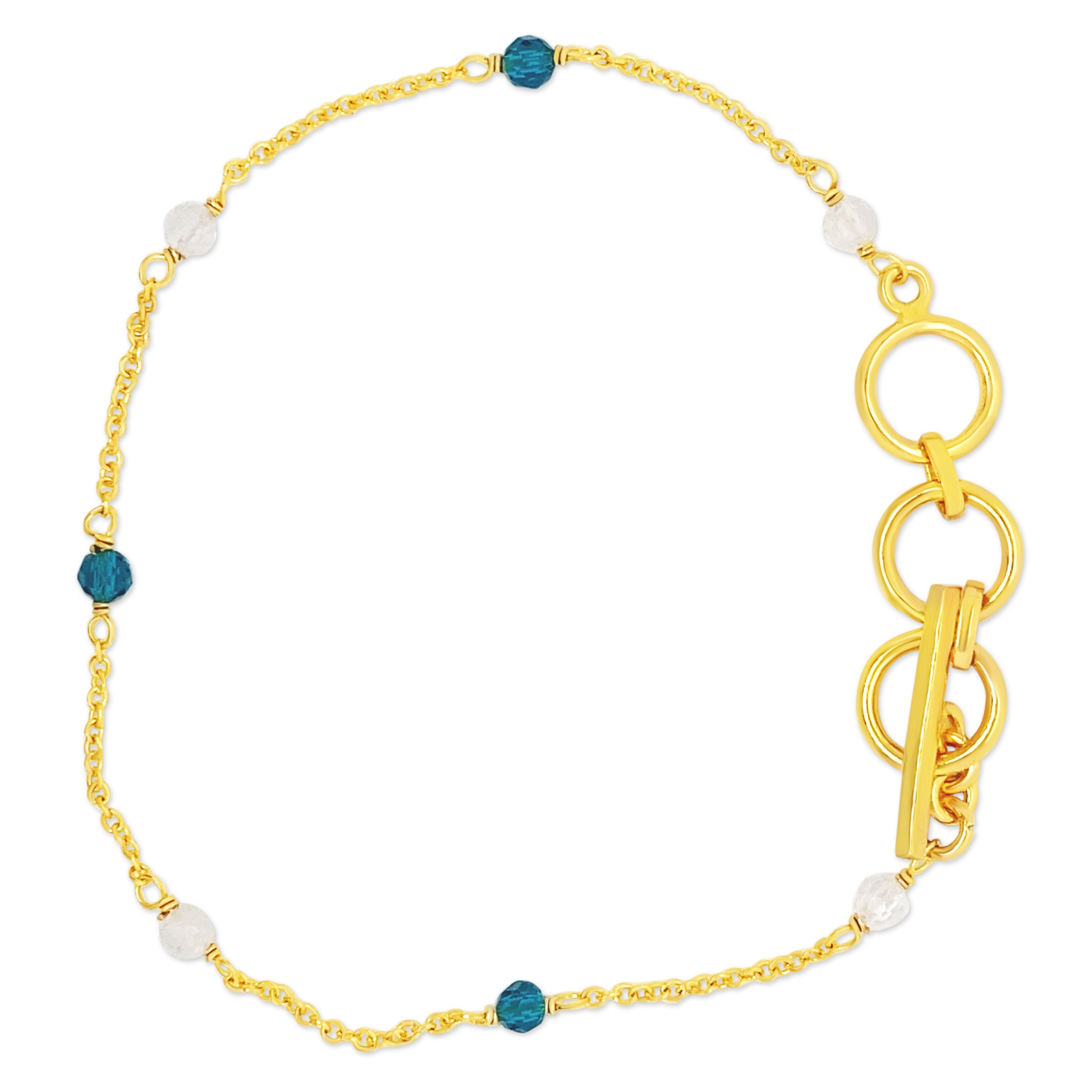 Gem Bazaar Jewellery Women's White / Gold / Blue Ocean Mist Wristlet