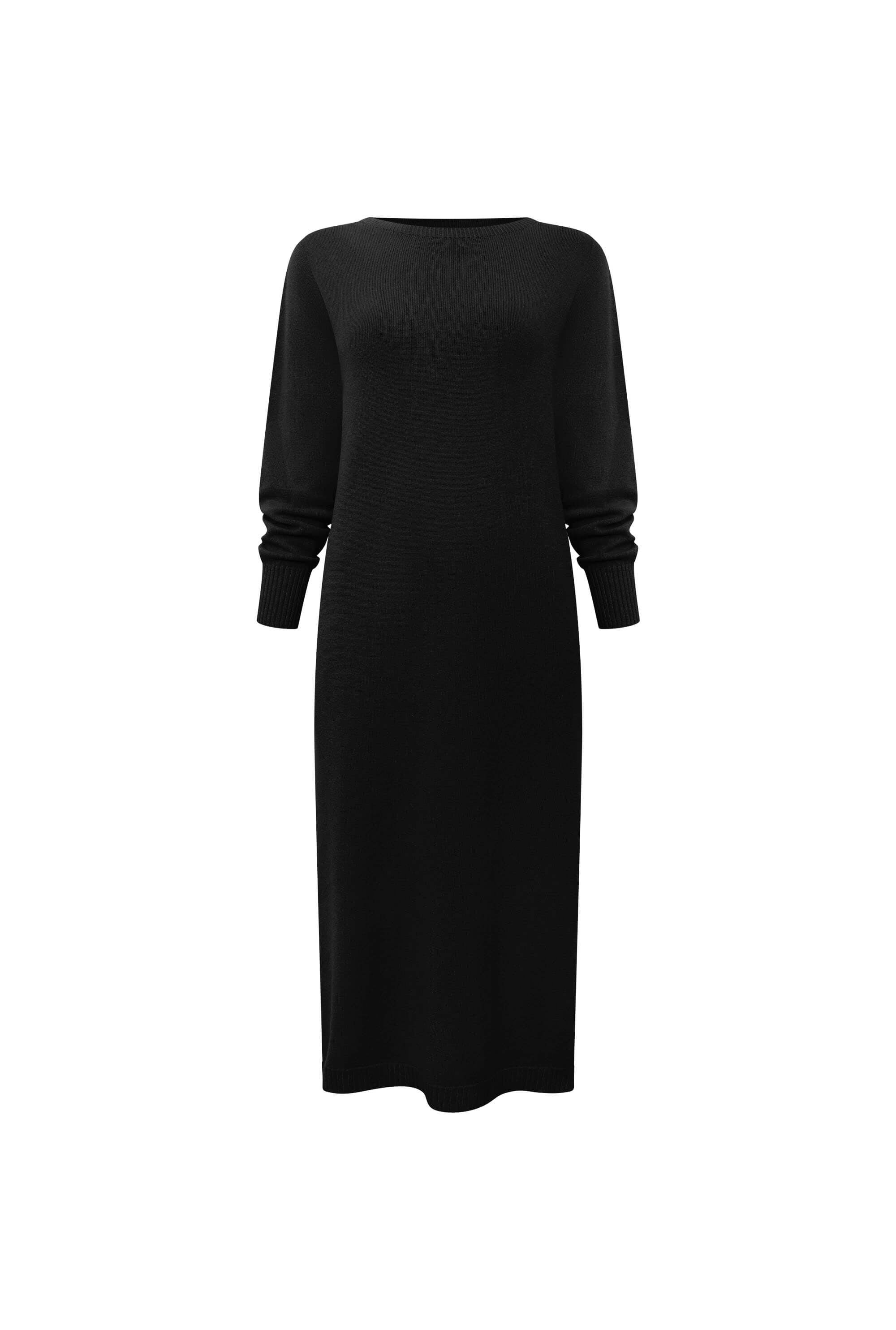 James Lakeland Women's Black Knitted Midi Dress In Black