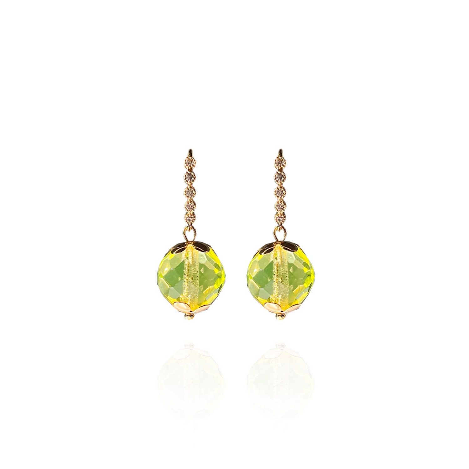 Saule Label Women's Yellow / Orange Leni Earrings In Lime