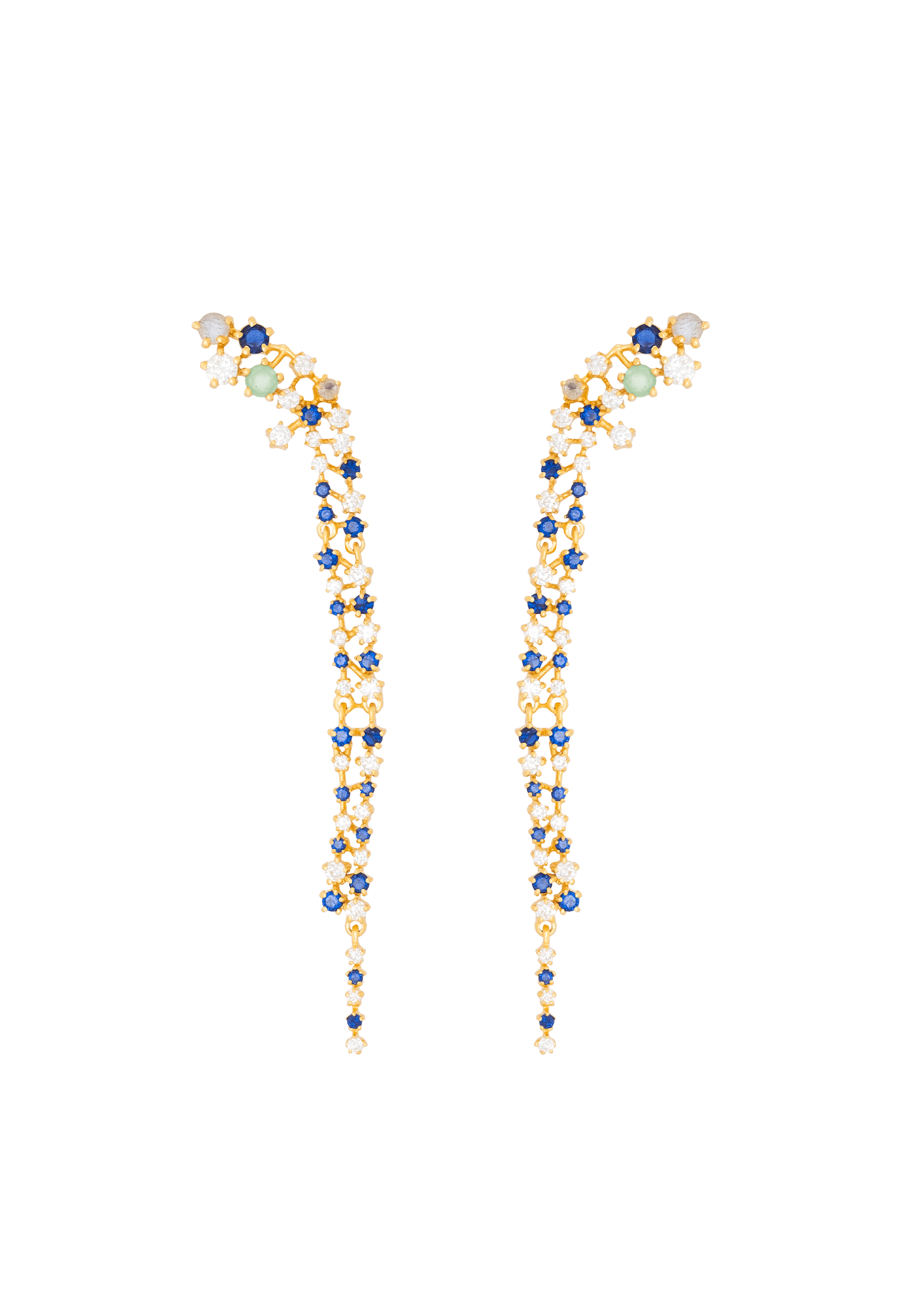 Women’s White / Blue / Gold Stellaria Earrings Lavani Jewels