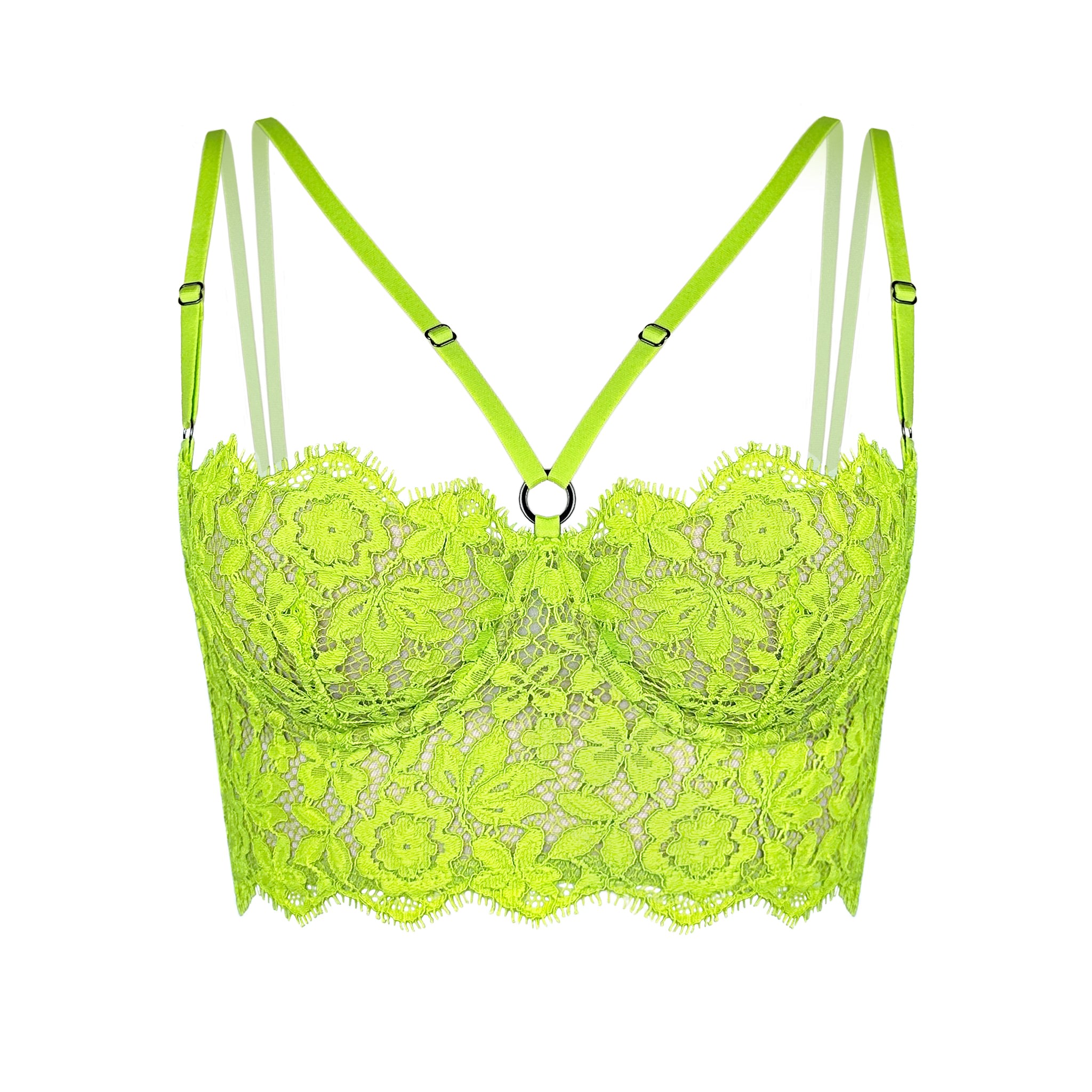 Monique Morin Lingerie Women's Frisson Bustier Acid Green In Green