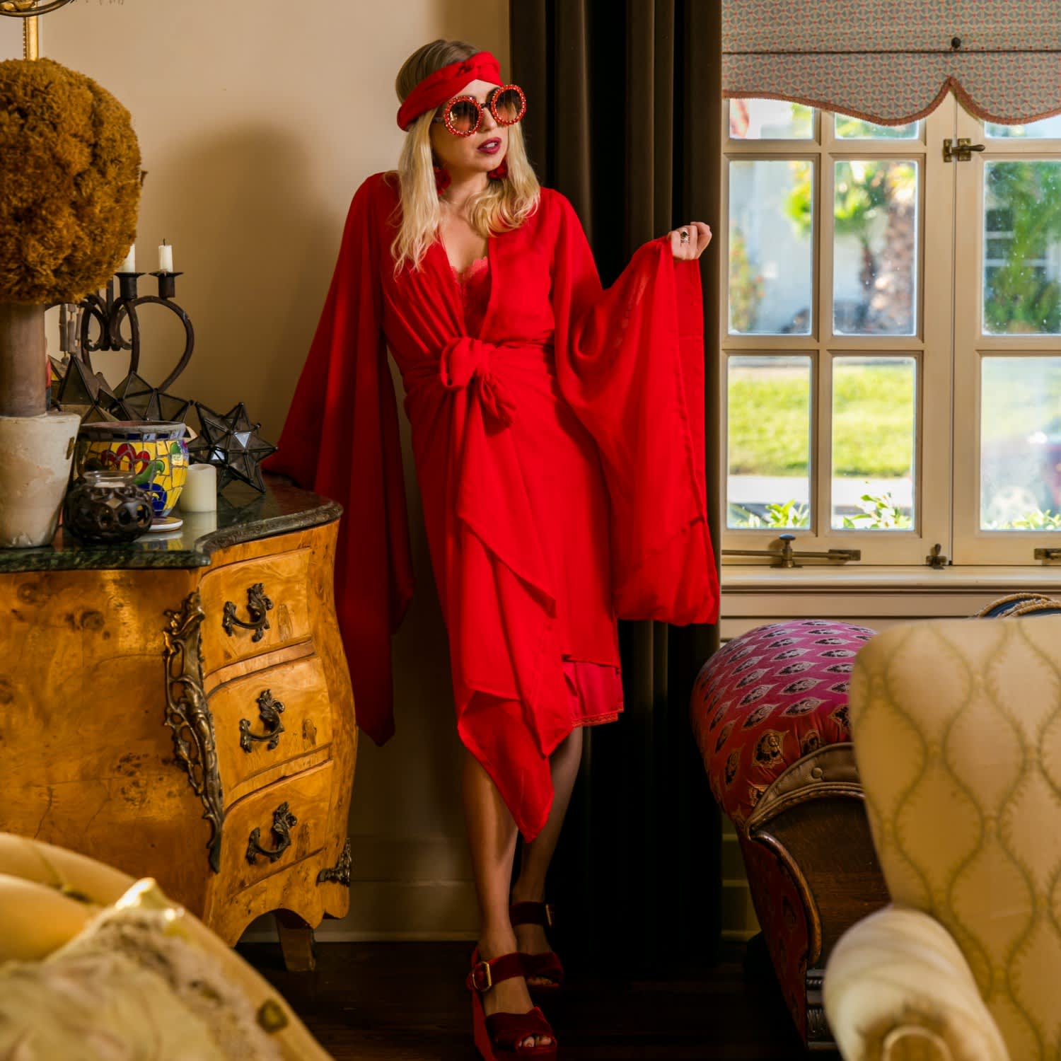 Truly Yours Red Kimono | Grace & | Wolf Jennafer Badger