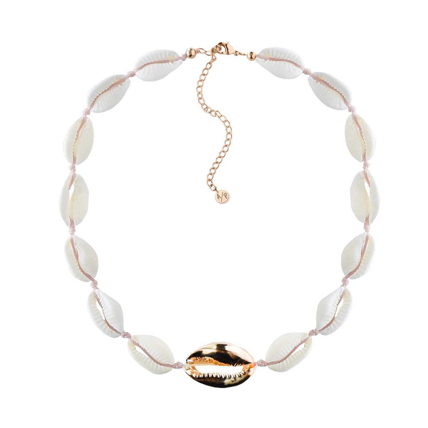 Adriana Pappas Designs Women's White Metal Shell Accent Choker - Gold Plated In White