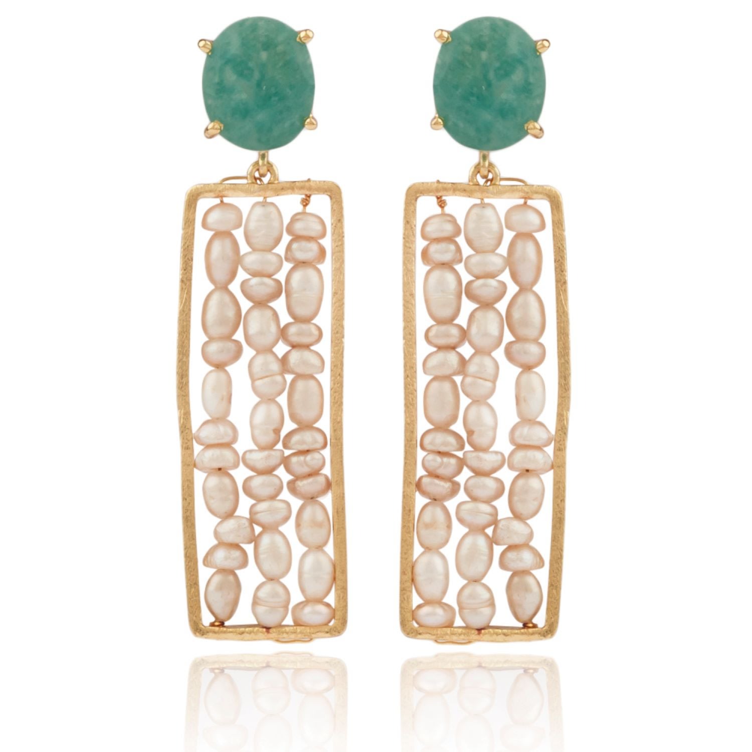 Women’s Noemie Drop Earrings With Semi-Precious Stones And Pearls House of Elliott