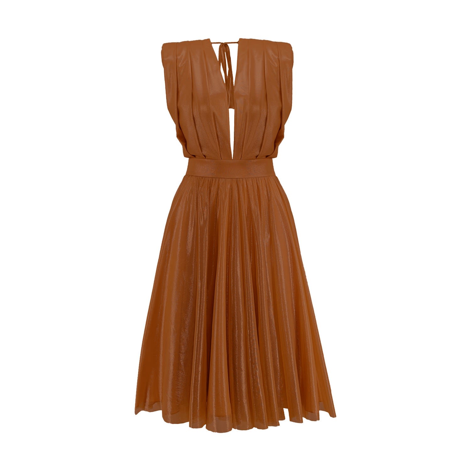 Bluzat Women's Brown Bronze Midi Dress In Brown