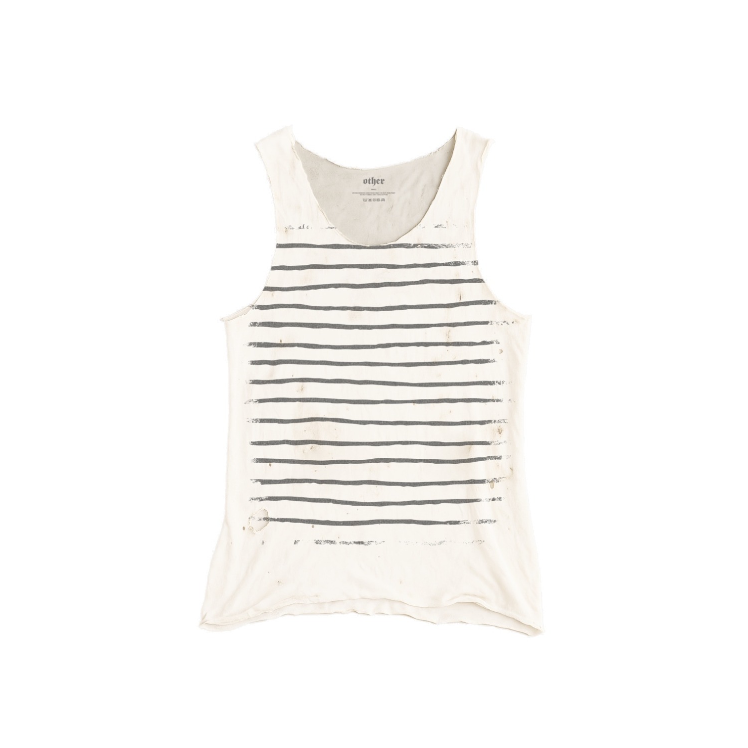 Other Uk Men's White Stripe Destroyed Tank In White