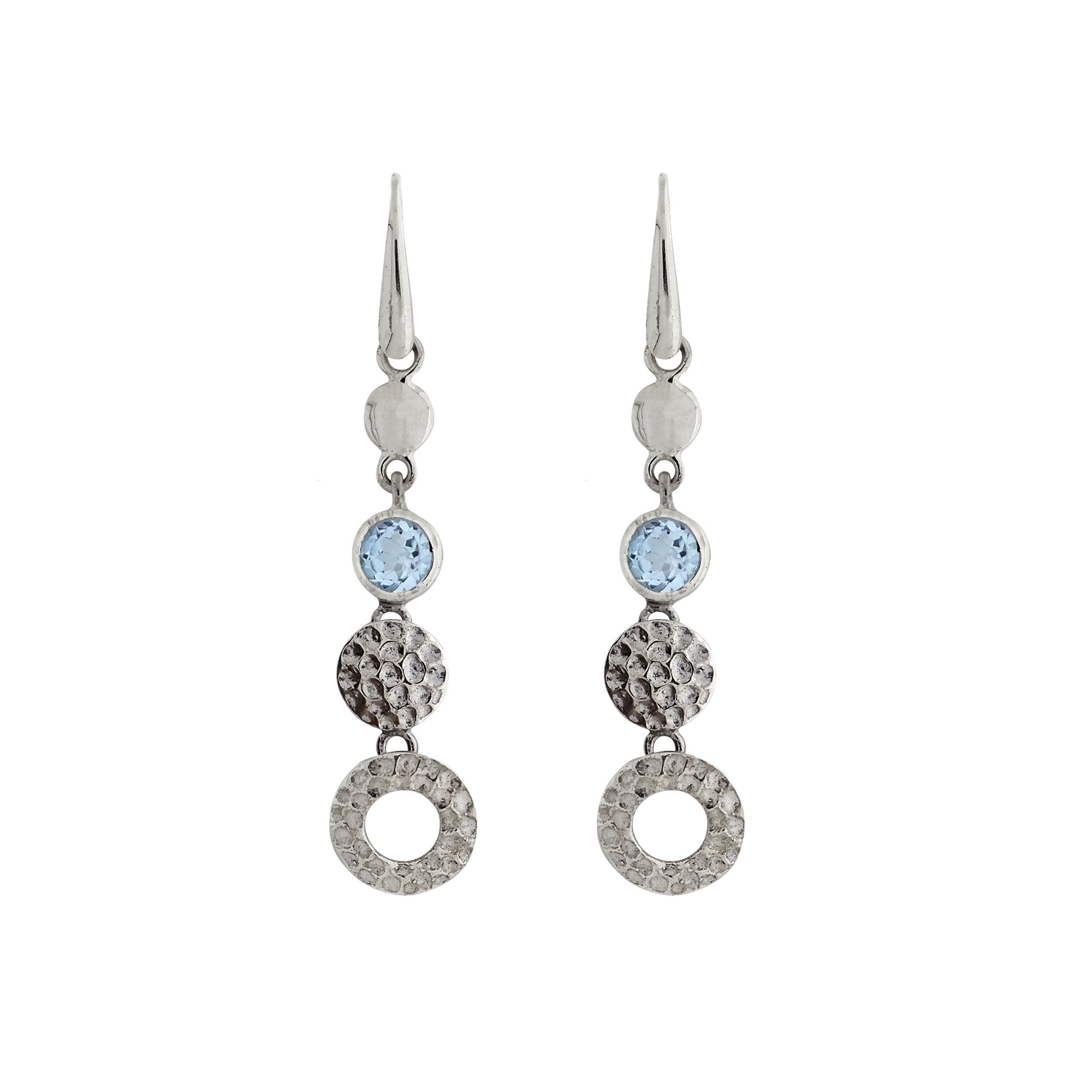 Women’s Lakshmi Silver Statement Earrings - Blue Topaz Charlotte’s Web Jewellery