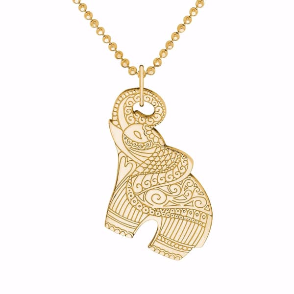 Cartergore Small Gold Elephant Pendant Necklace In Pendant
