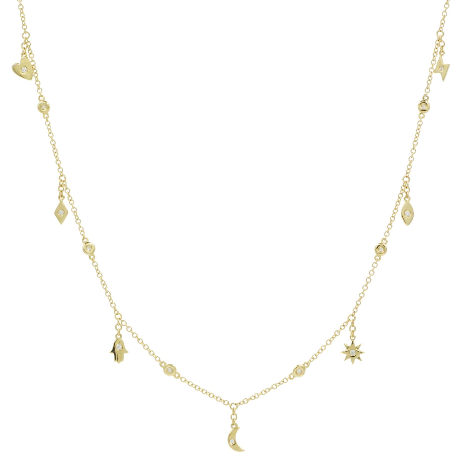 Women’s Gold Diamond Charm Choker Kamaria