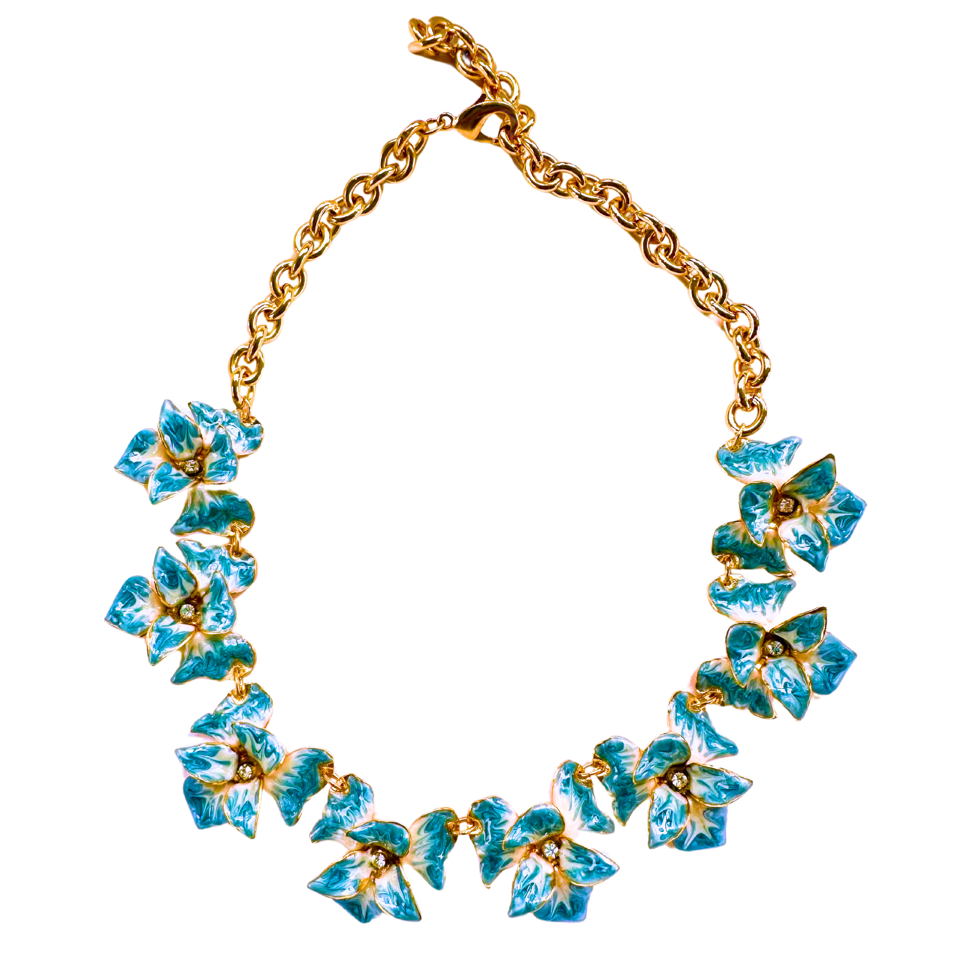 The Pink Reef Women's Orchid Necklace In Dusty Blue