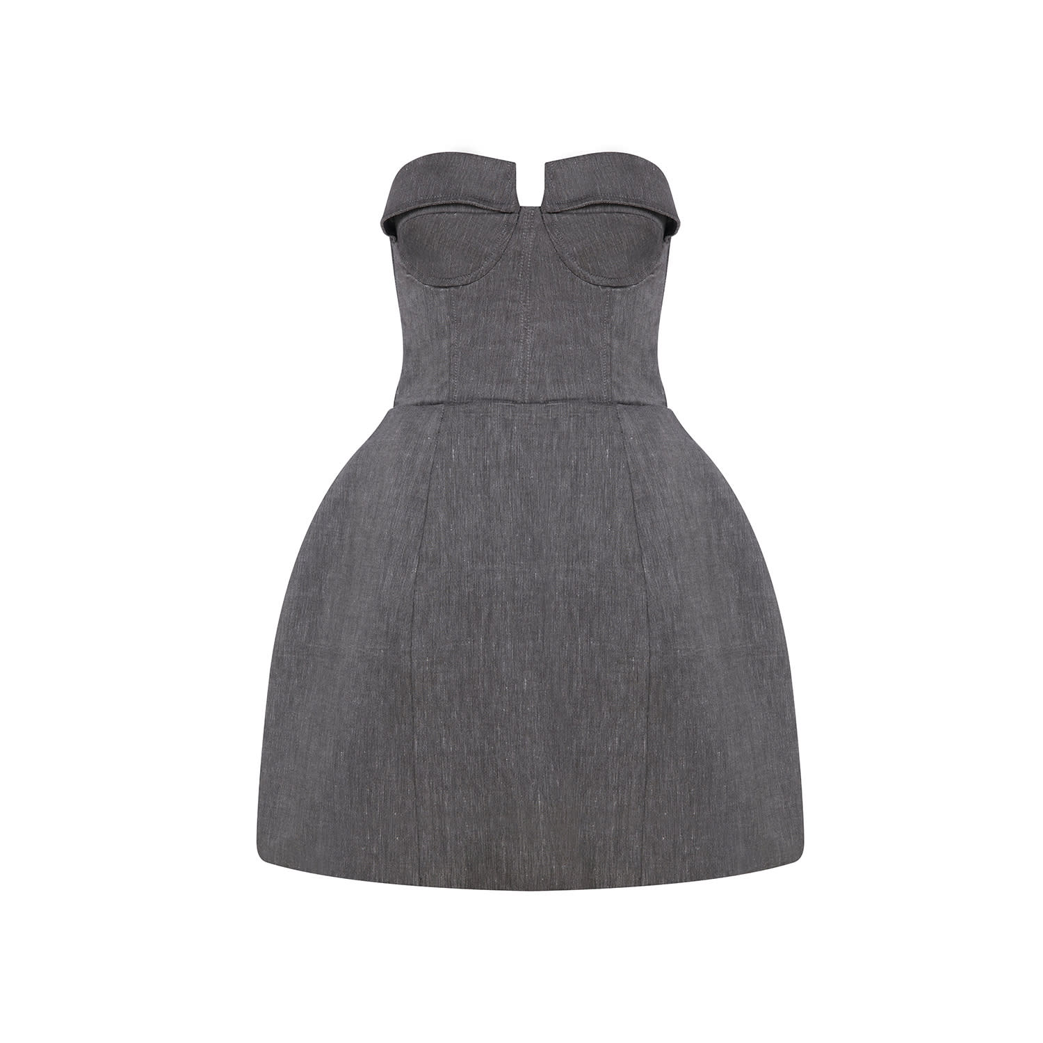Zan Studio Women's Grey Strapless Mini Bubble Dress In Grey