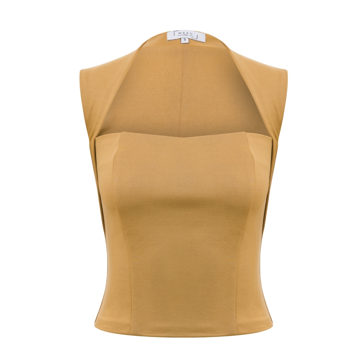 Maan Istanbul Women's Queen Anne Neckline Green Blouse - Sense Of Sand In Green