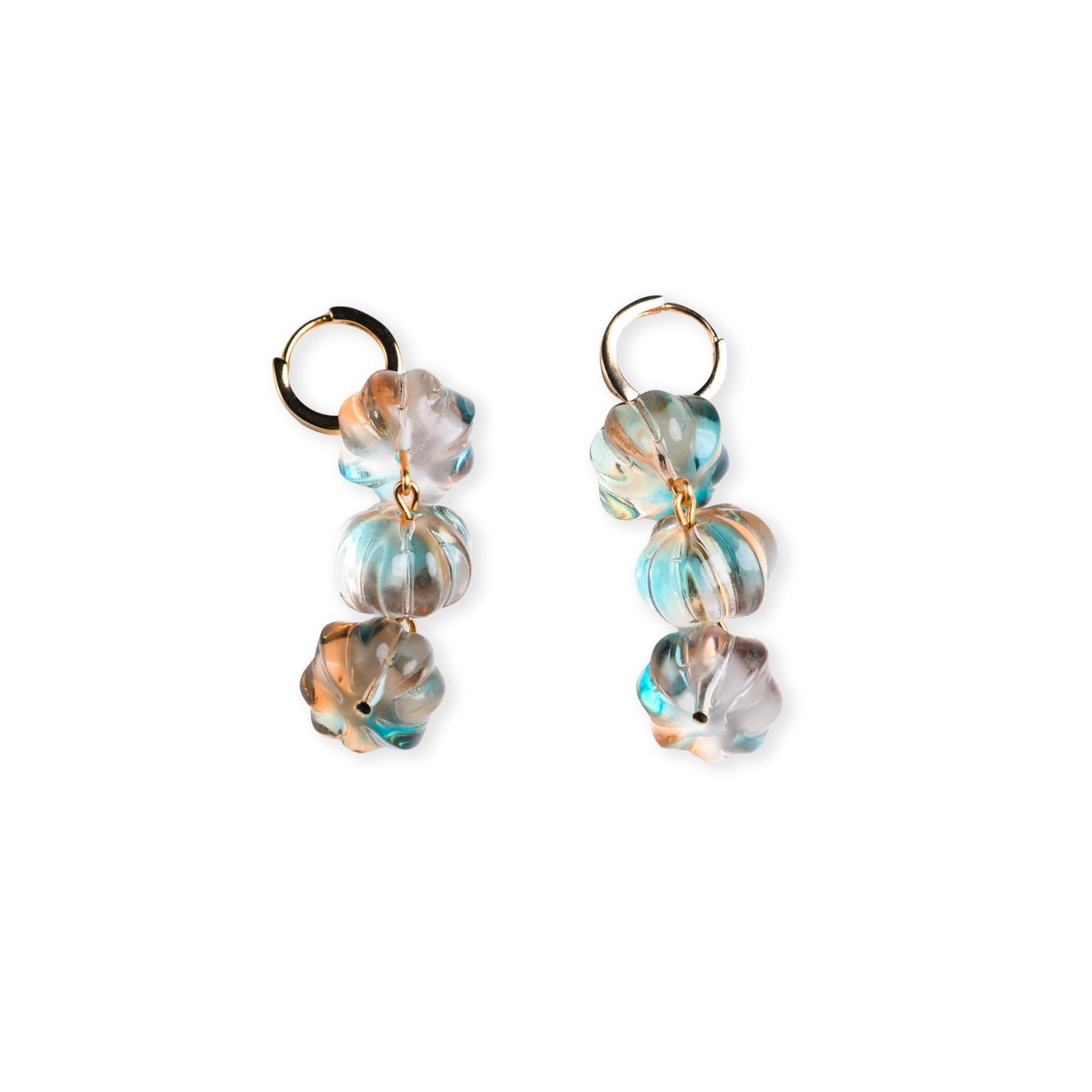 Heartfelt Layers Women's Colored Glaze - Pumpkin Drop Earrings In Orange