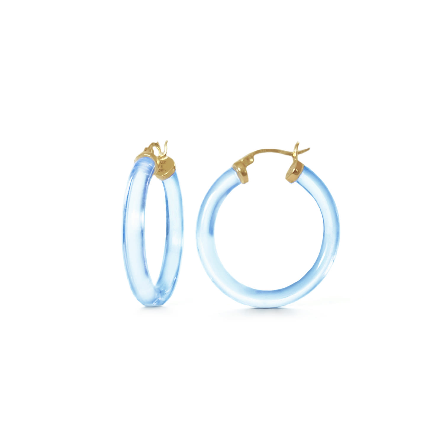 Gold & Honey Women's Blue / Gold Thin Kate Hoops In Light Blue