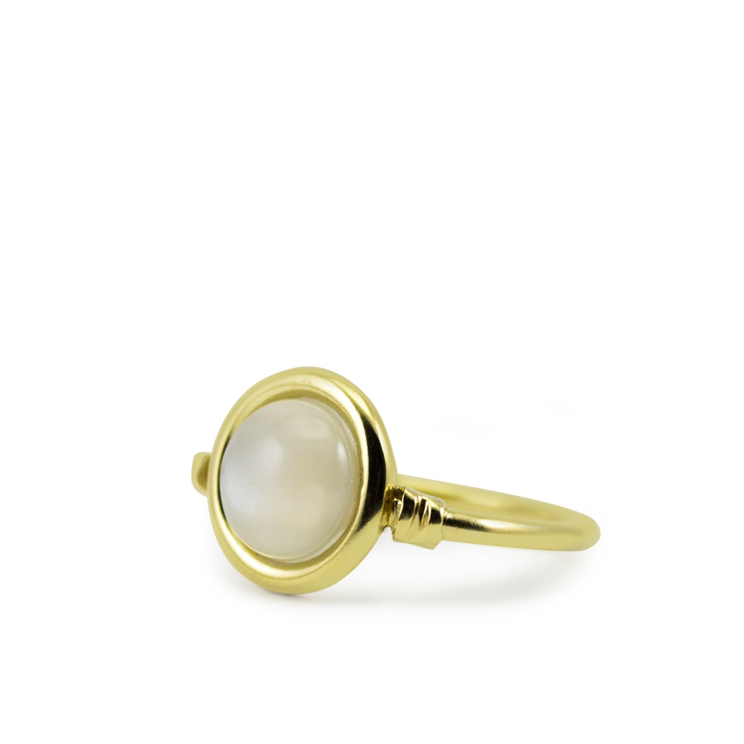 Women’s Satellite Gold Vermeil Moonstone Ring Vintouch Italy