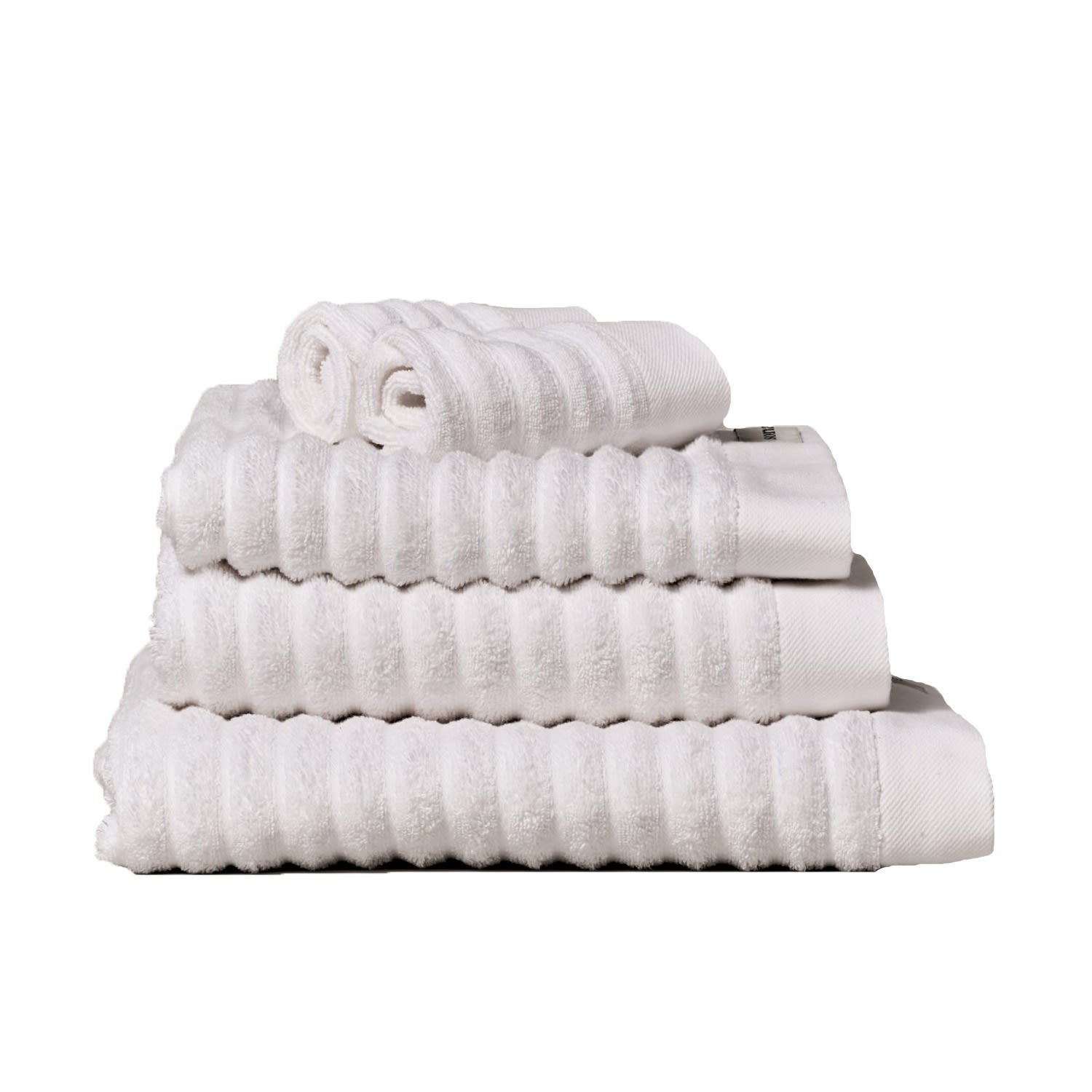Misona Organic Cotton Minimo Towel Set - White In White