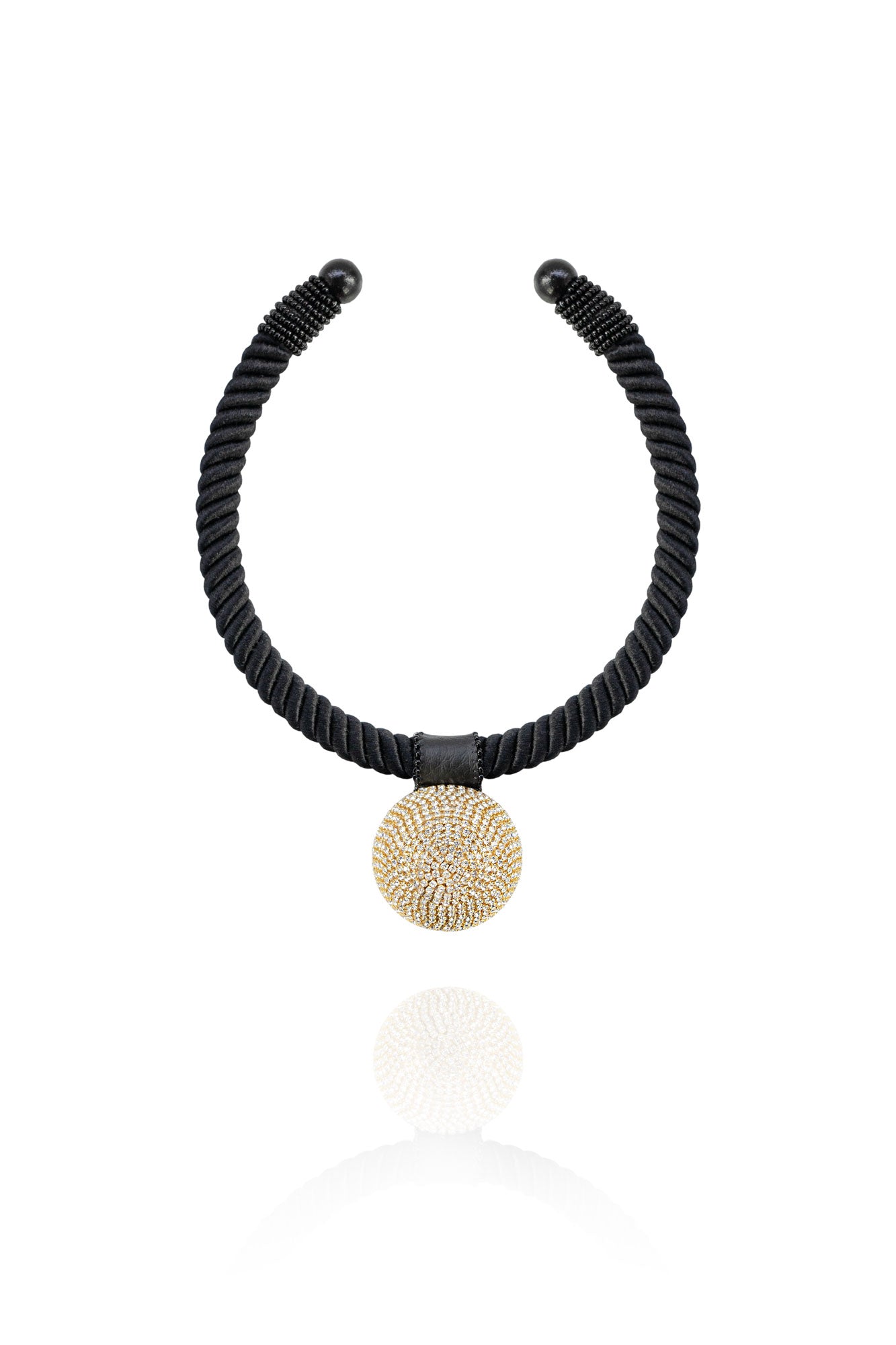 Women’s Gold / Black Gaia Glam Necklace In Bold Gold Saule Label