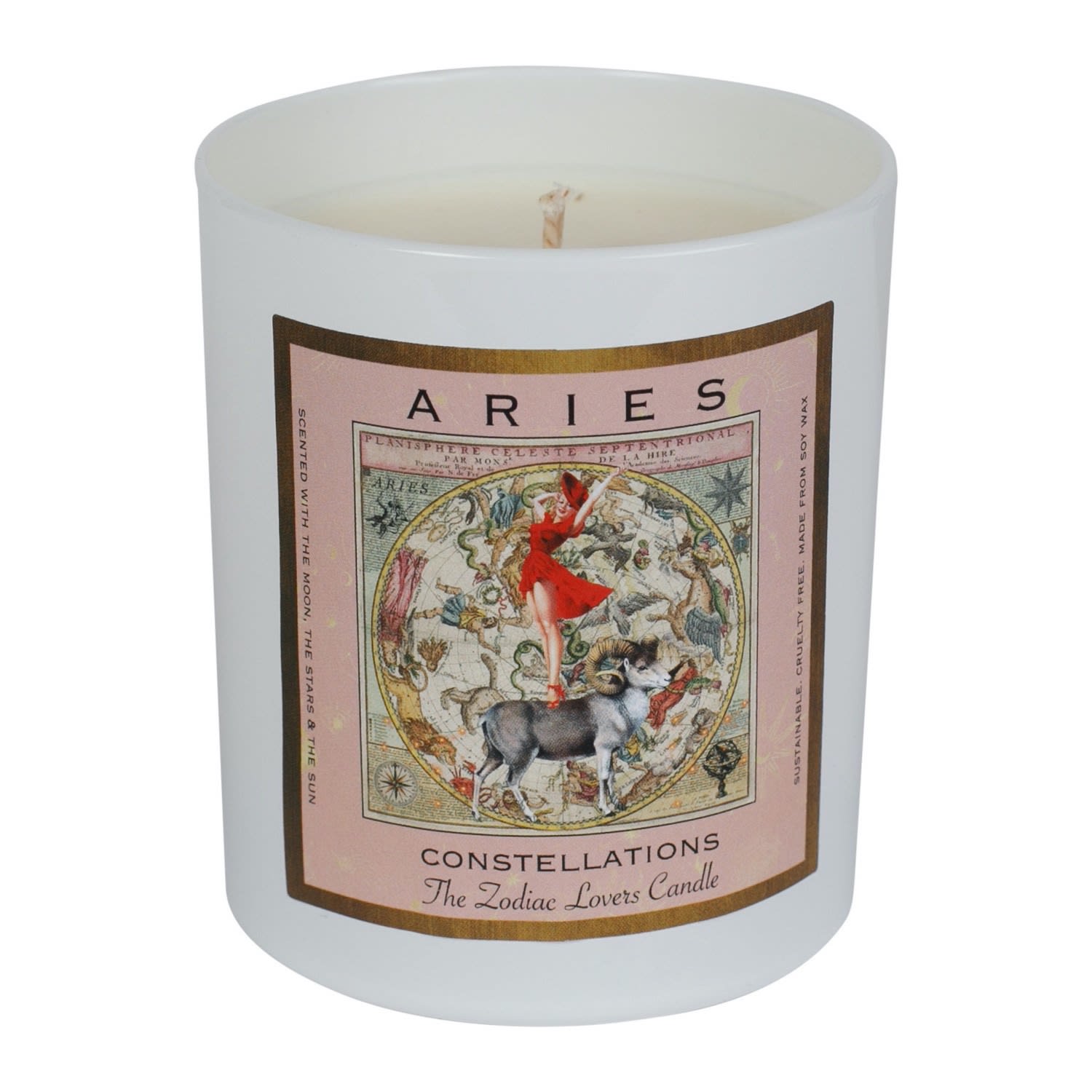 White Zodiac Candle - Aries Myrtle & Mary