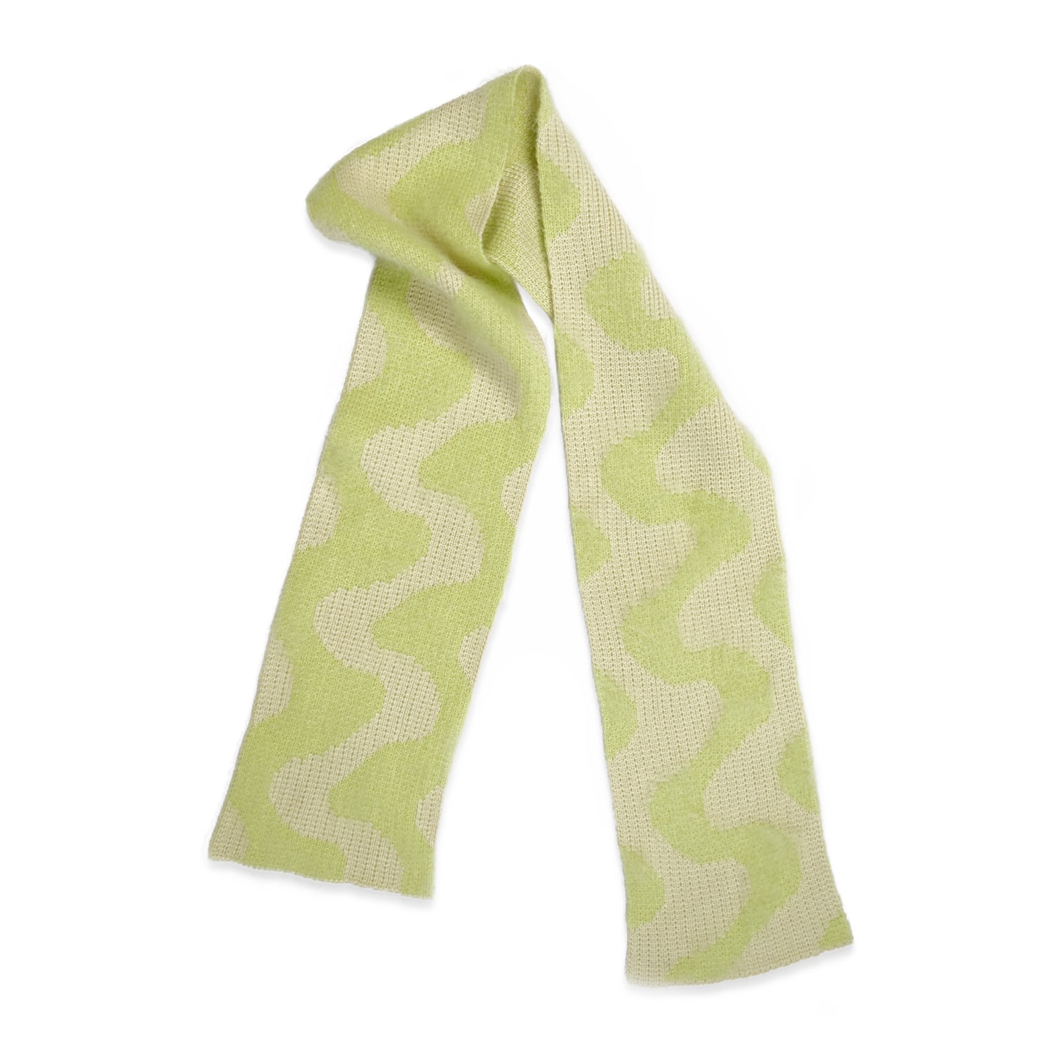 Ccy Currency Women's Yellow / Orange Wavey Mohair Scarf - Lime / Popcorn In Yellow/orange