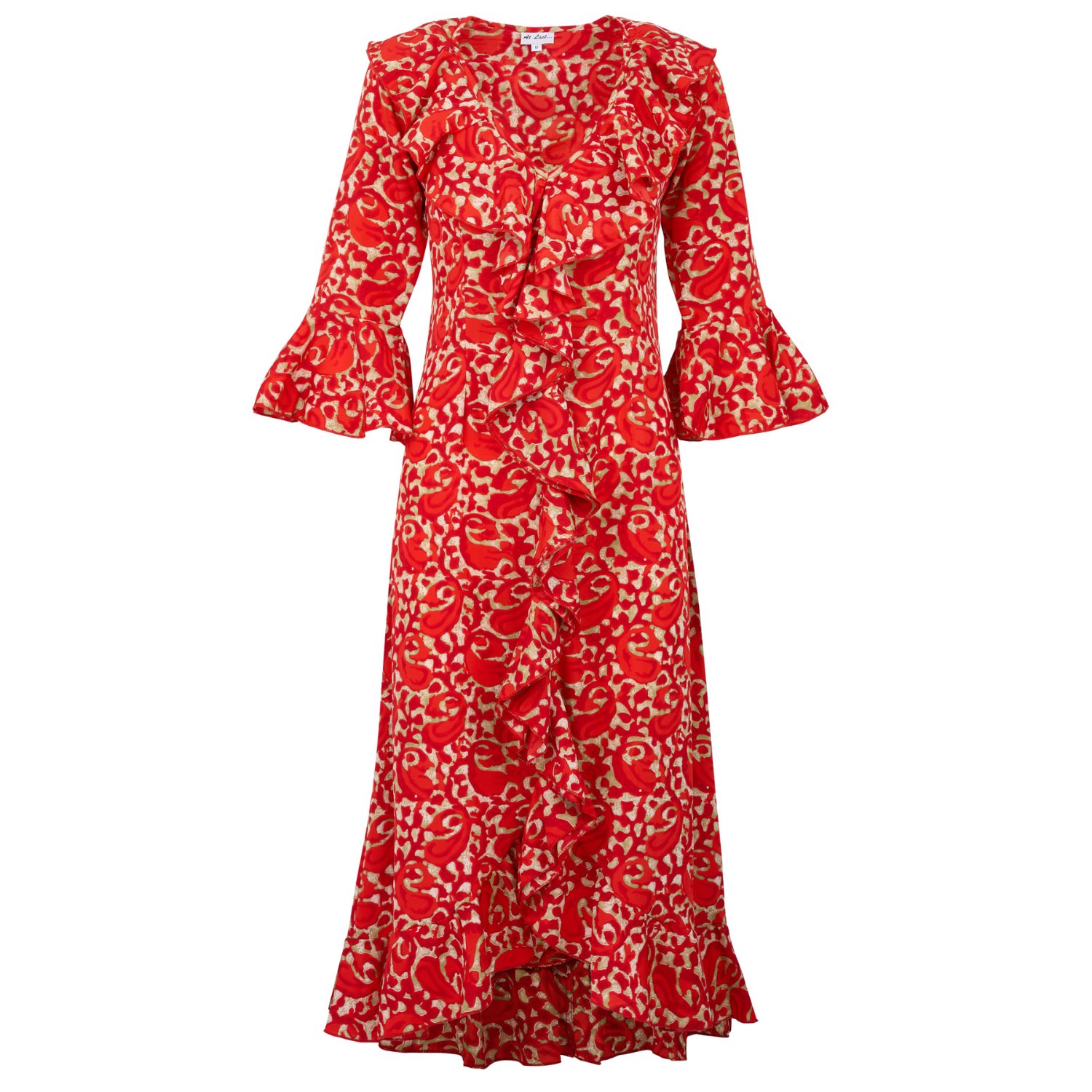 Women’s Felicity Midi Dress In Hot Red Swirl XXXL At Last...