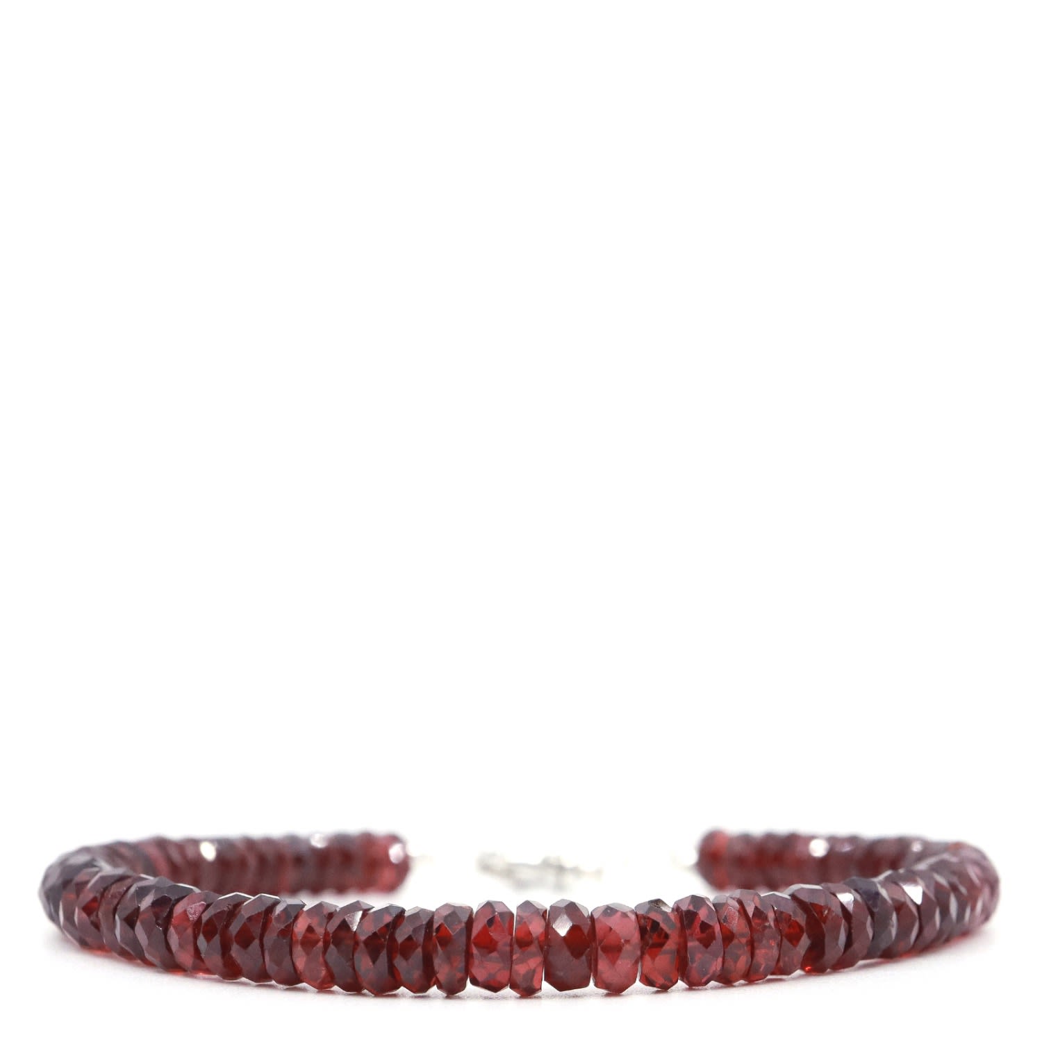 Men’s Red / Silver Red Garnet Faceted Heishi Beaded Bracelet Shar Oke