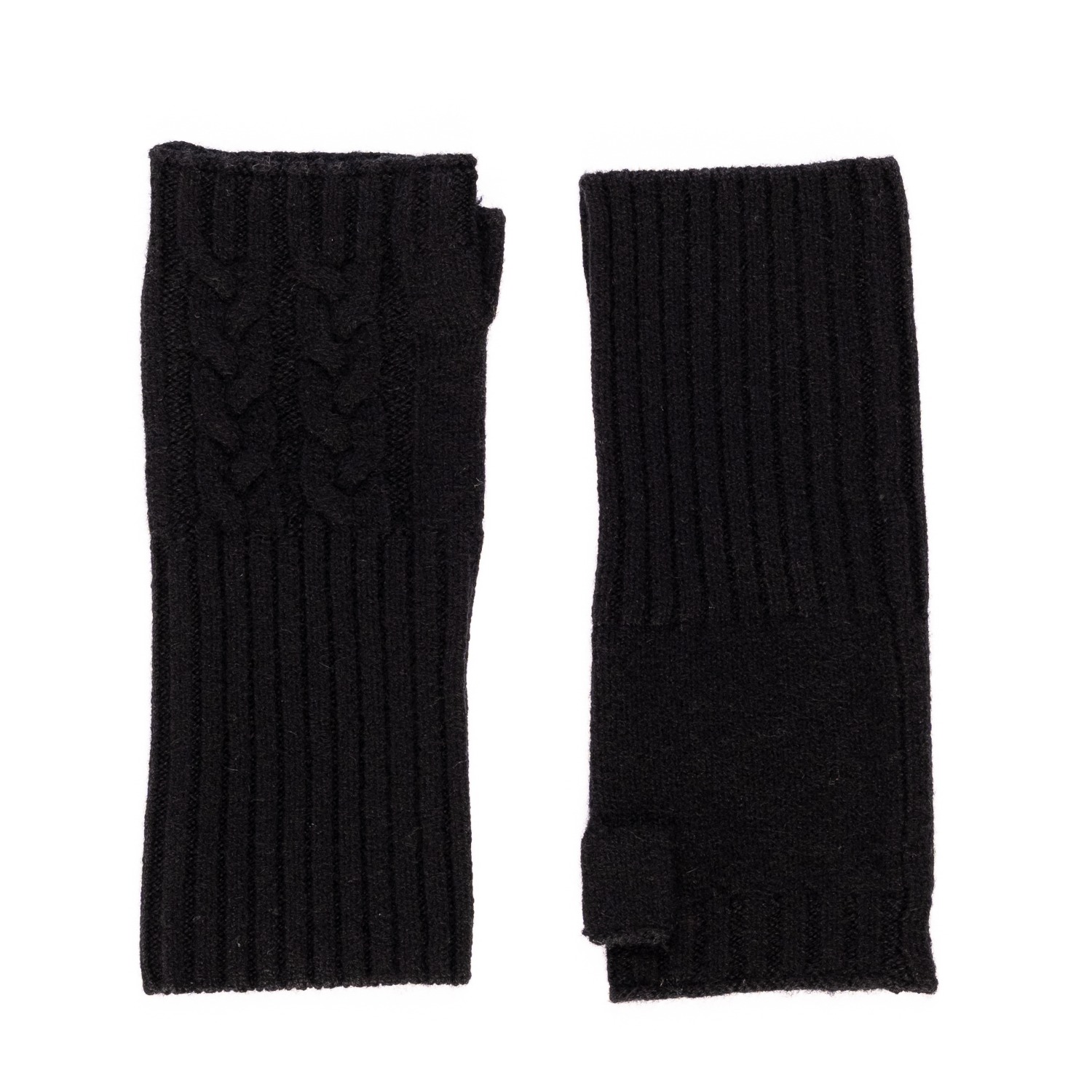 Bel Cashmere Women's Cable Mittens Black In Black