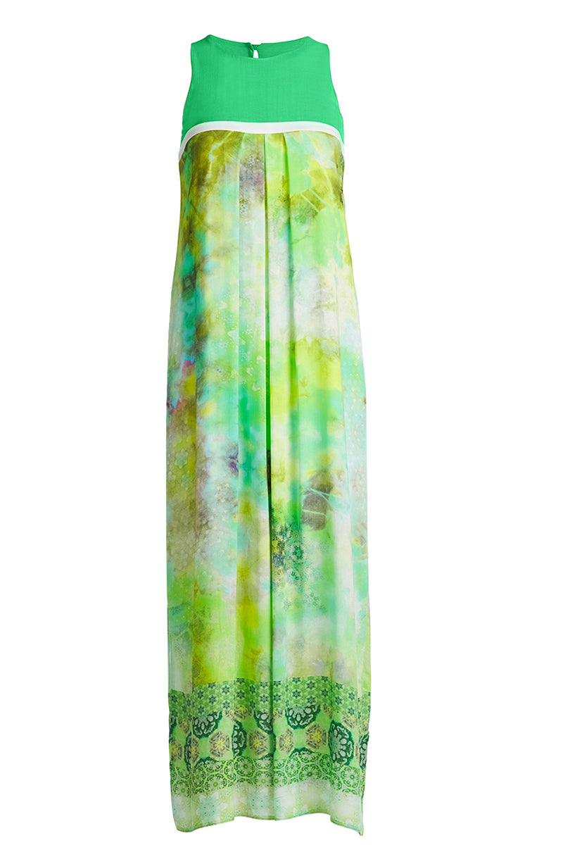 Women’s Sleeveless Maxi Dress In Green Extra Small Conquista