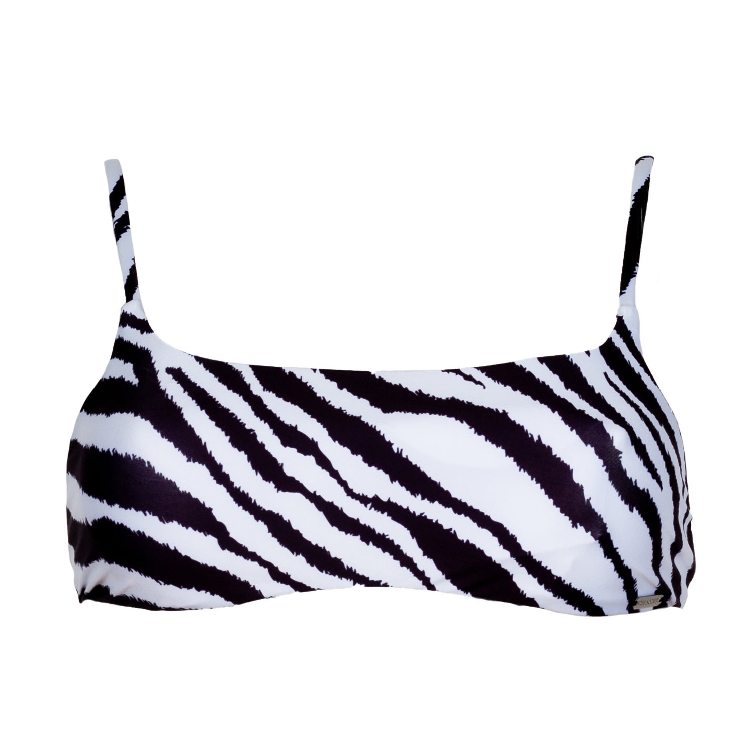 Women’s Free Society Crop Top Bikini Top In Zebra Print Xs