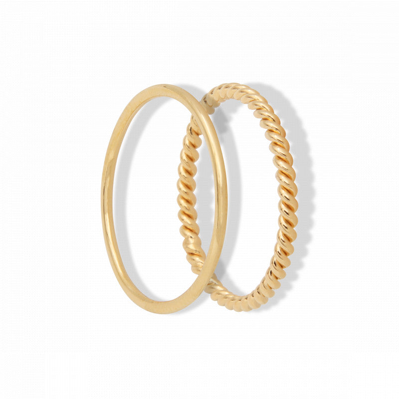 Women’s Ami & Emi Gold Twisted Ring Set By Majime